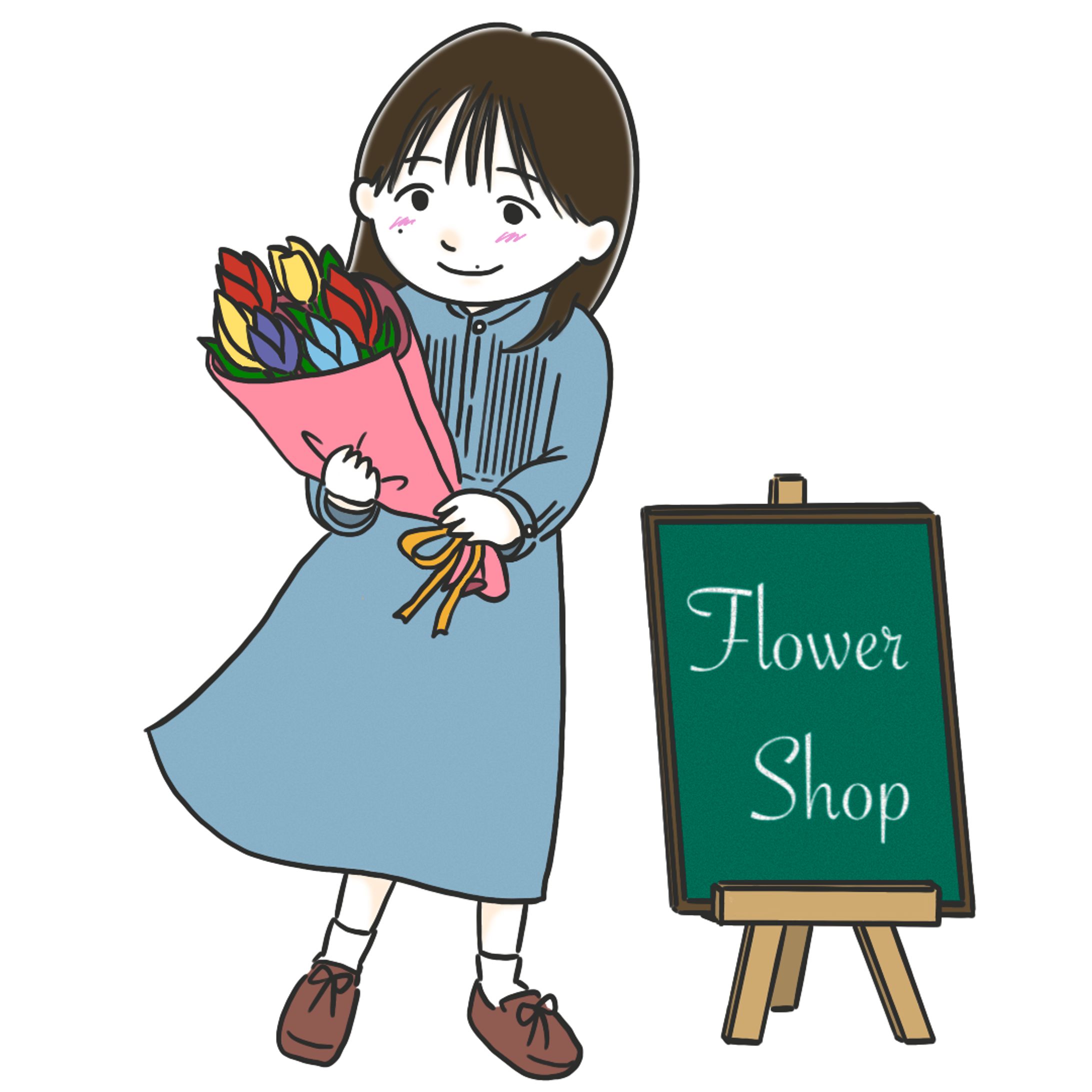 【実績】お花屋さんの帰りの1コマ-1