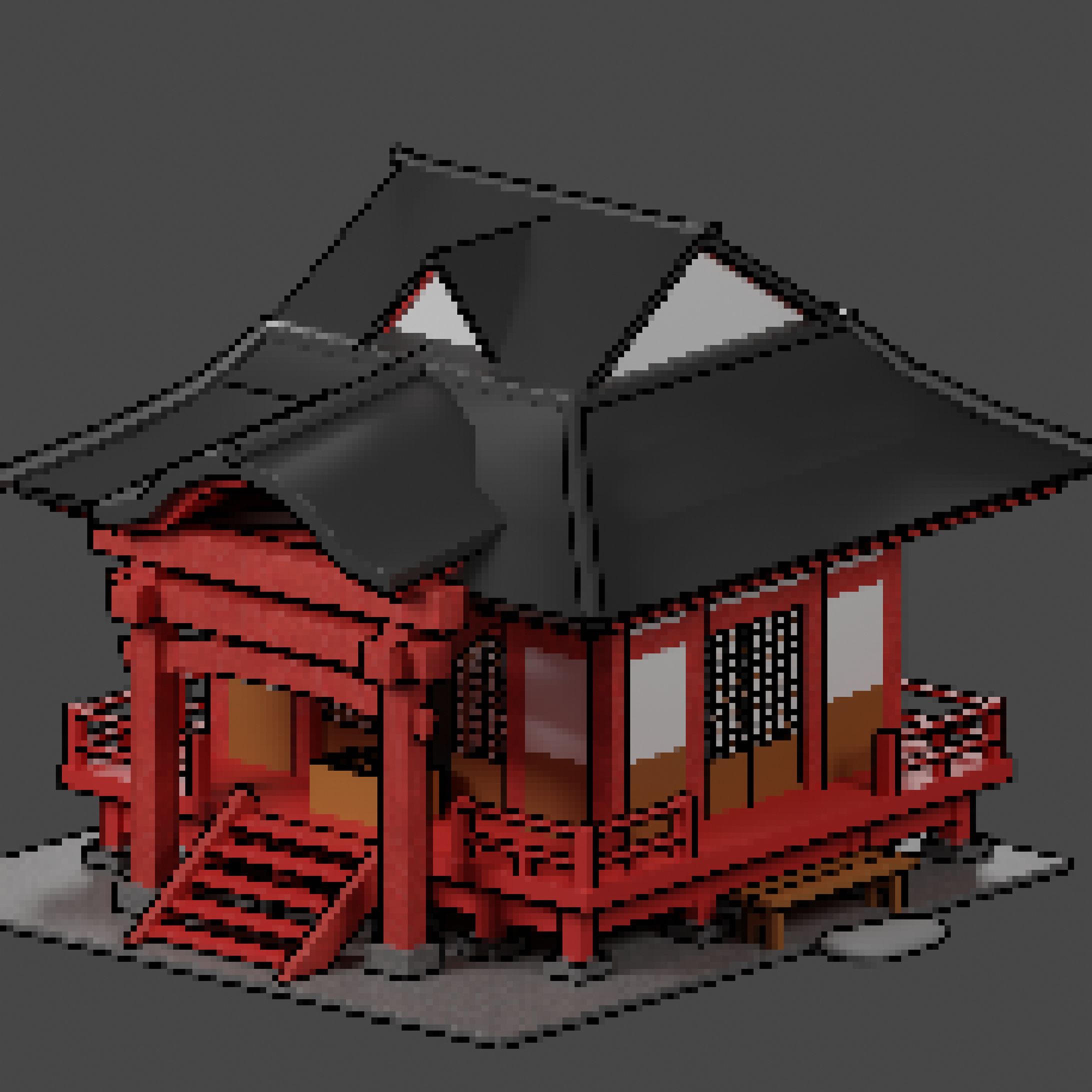 神社ドット風　2023.01.13-1