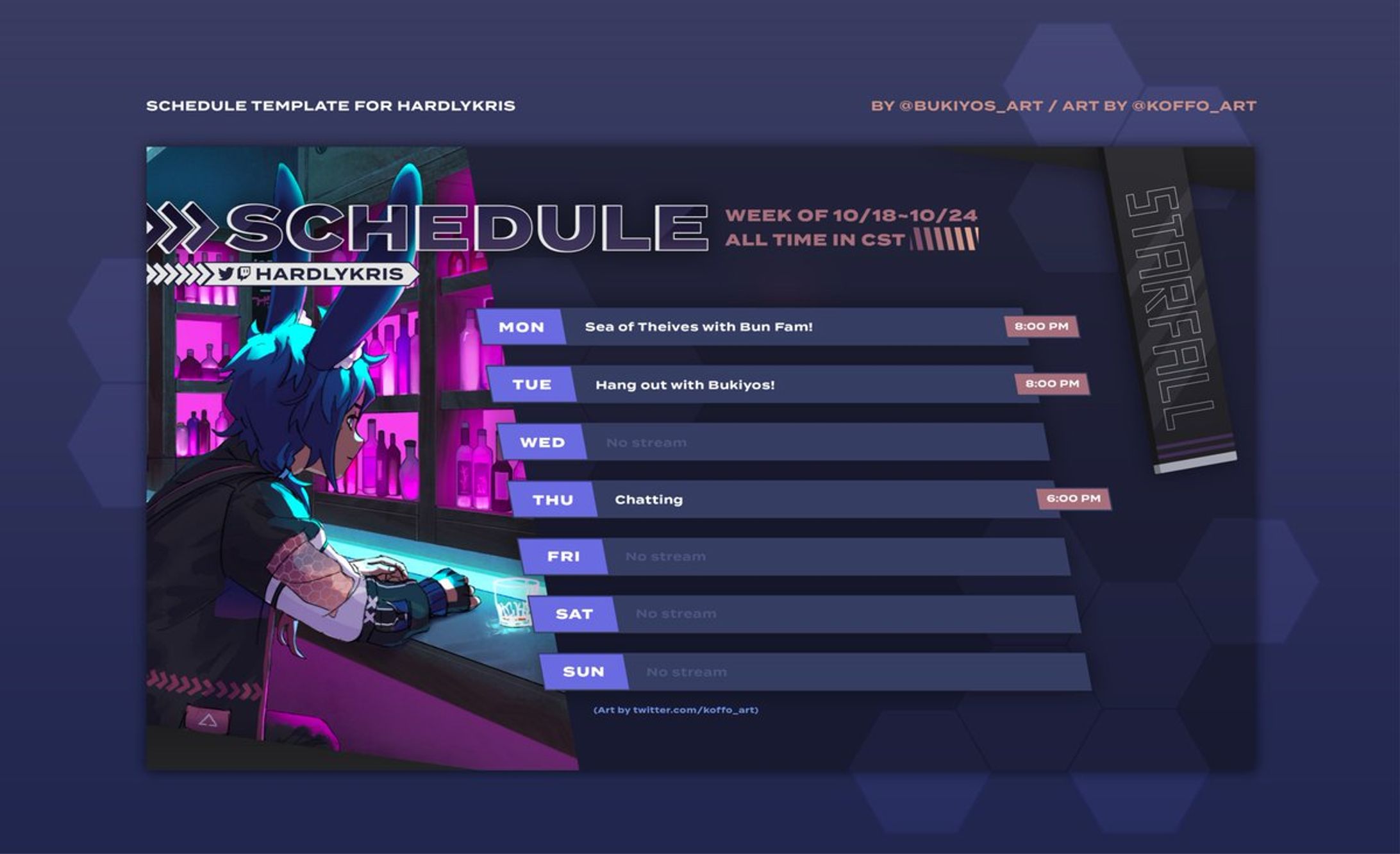 Schedule + Twitch Panels Comm for HardlyKris-1