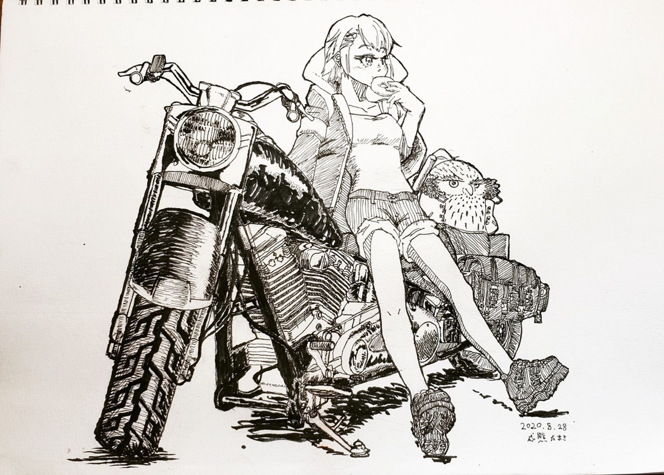 #illustration #drawing #pen #illust #bike #artgram #character-1