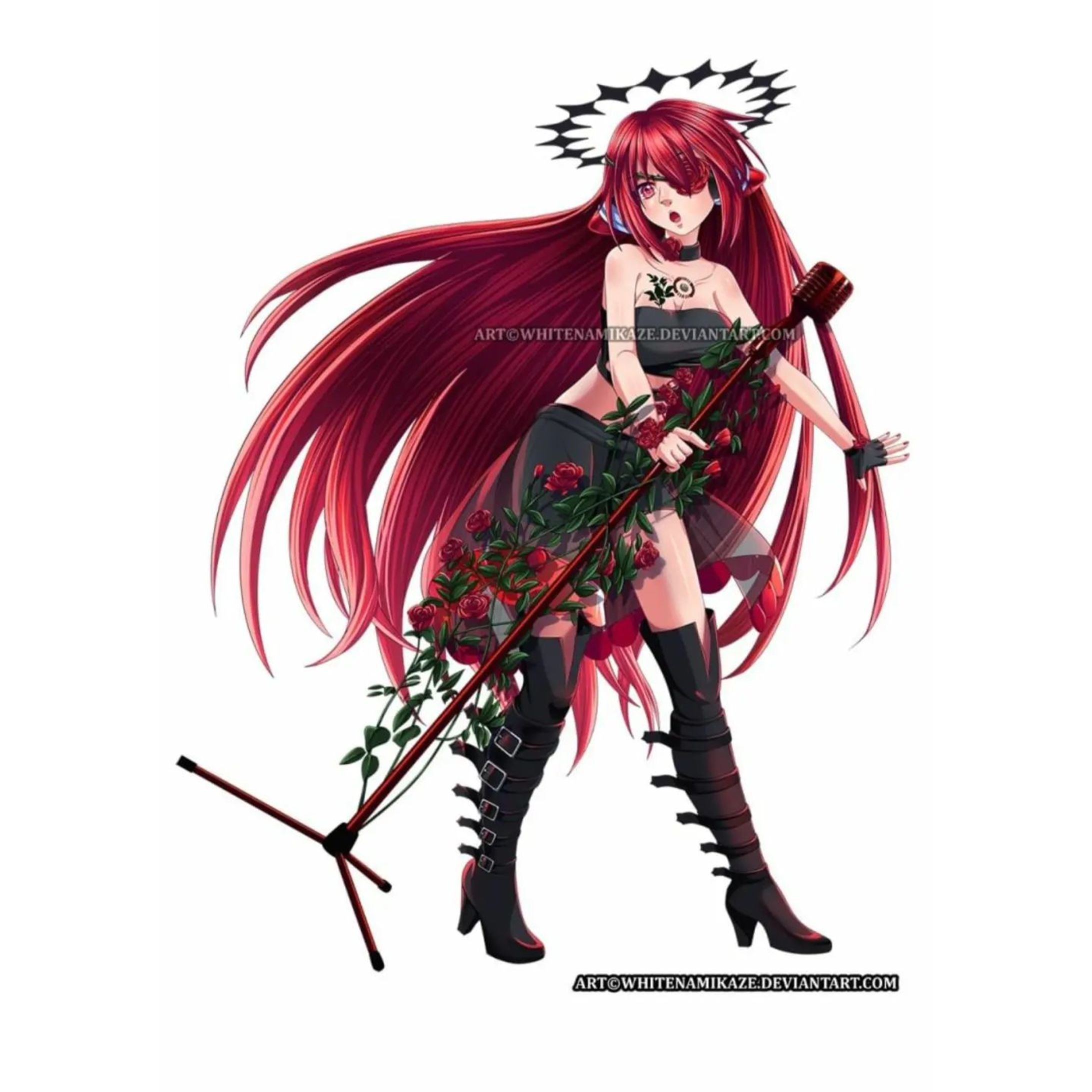 Commission for roosjuh14290

Kuroha Rozari is roosjuh14290's Utaite Model
and this artwork is for her Anniversary :D

you can check her channel below :
https://www.youtube.com/channel/UCT3xnE8uofyzAGxuT2dnSvQ

DeviantArt : http://fav.me/910056183

Pixiv : https://www.pixiv.net/en/artworks/96954104

COMMISSION OPEN : http://fav.me/d8qyc2q

#Digital2D #AnimeManga #Illustration #Anime #digital #commissionopen #whitenamikaze #art #expressions #moe #dress #pose #frill #cute #girl #skirt #boots #longhair #red #rose #singer #mic #utaite #red hair-1