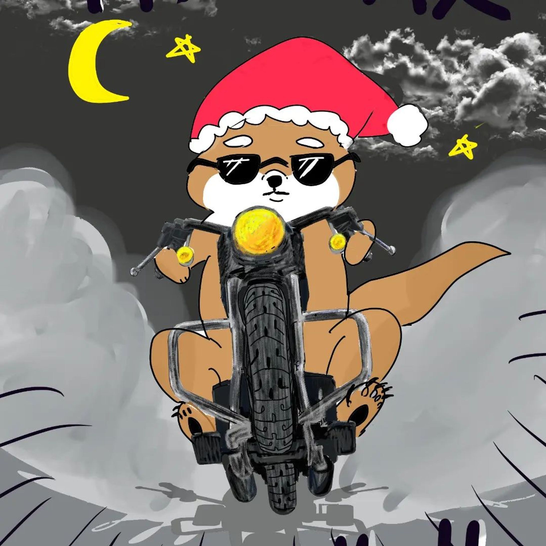 2年前のクリスマスに描いたサンタ太郎さん。⁡
⁡まだ自力で歩けてた頃だねぇ
⁡懐かしいなぁ-1