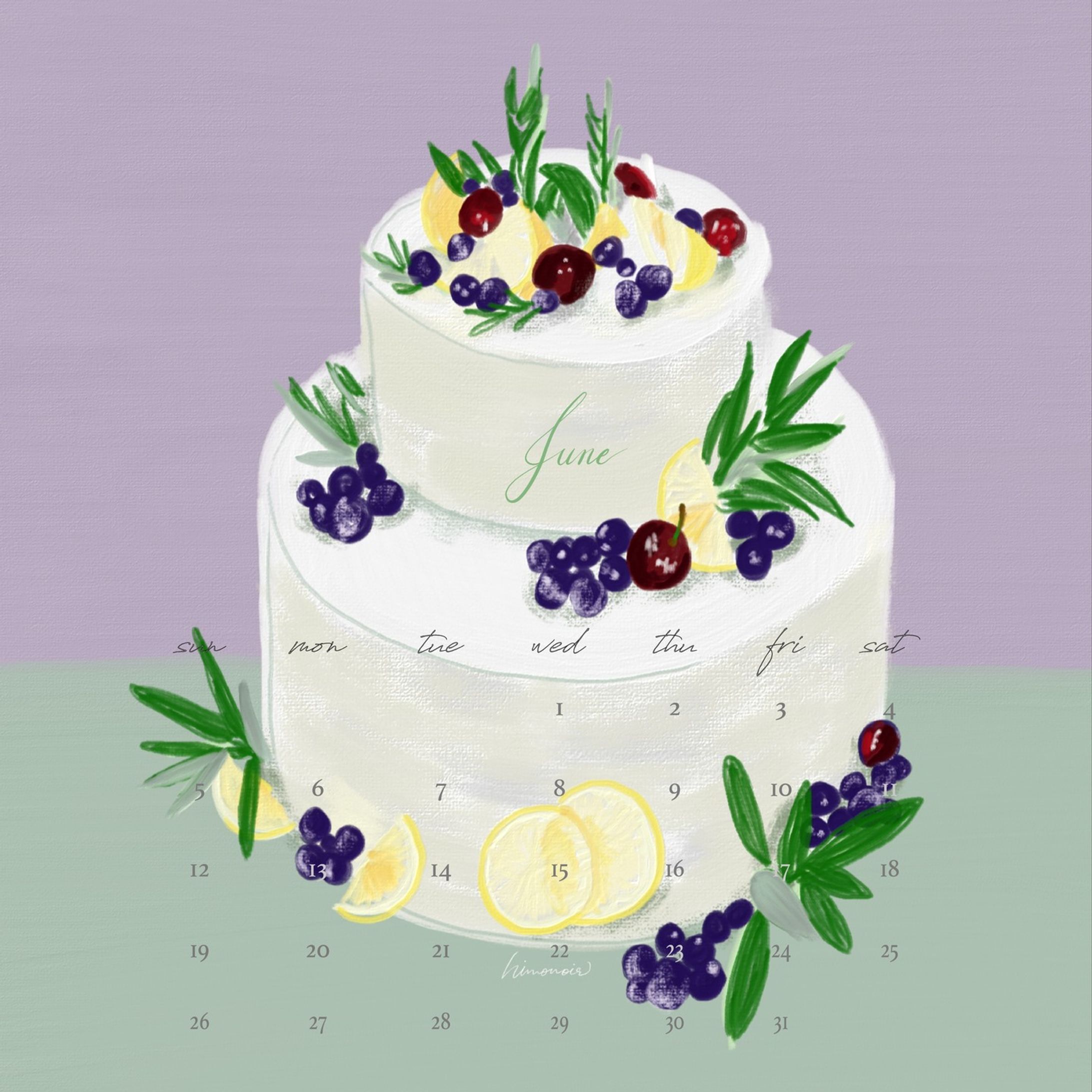 ・6月カレンダー

June Brideのウェディングケーキを
紫陽花カラーの背景と合わせました

実は2度目の投稿・・
日付を1日ずれて制作していました😨
再度！ストーリーズに待ち受けサイズを
流すので良かったら使ってください💐

#art
#drawing
#fresco
#calendar
#wedding
#cake
#june
#calligraphy
#junebride
#NFT
#metaverse 
#textiledesign 
#6月
#カレンダー
#ウェディング
#ケーキ
#ジューンブライド
#絵本 
#挿絵
#テキスタイル-1