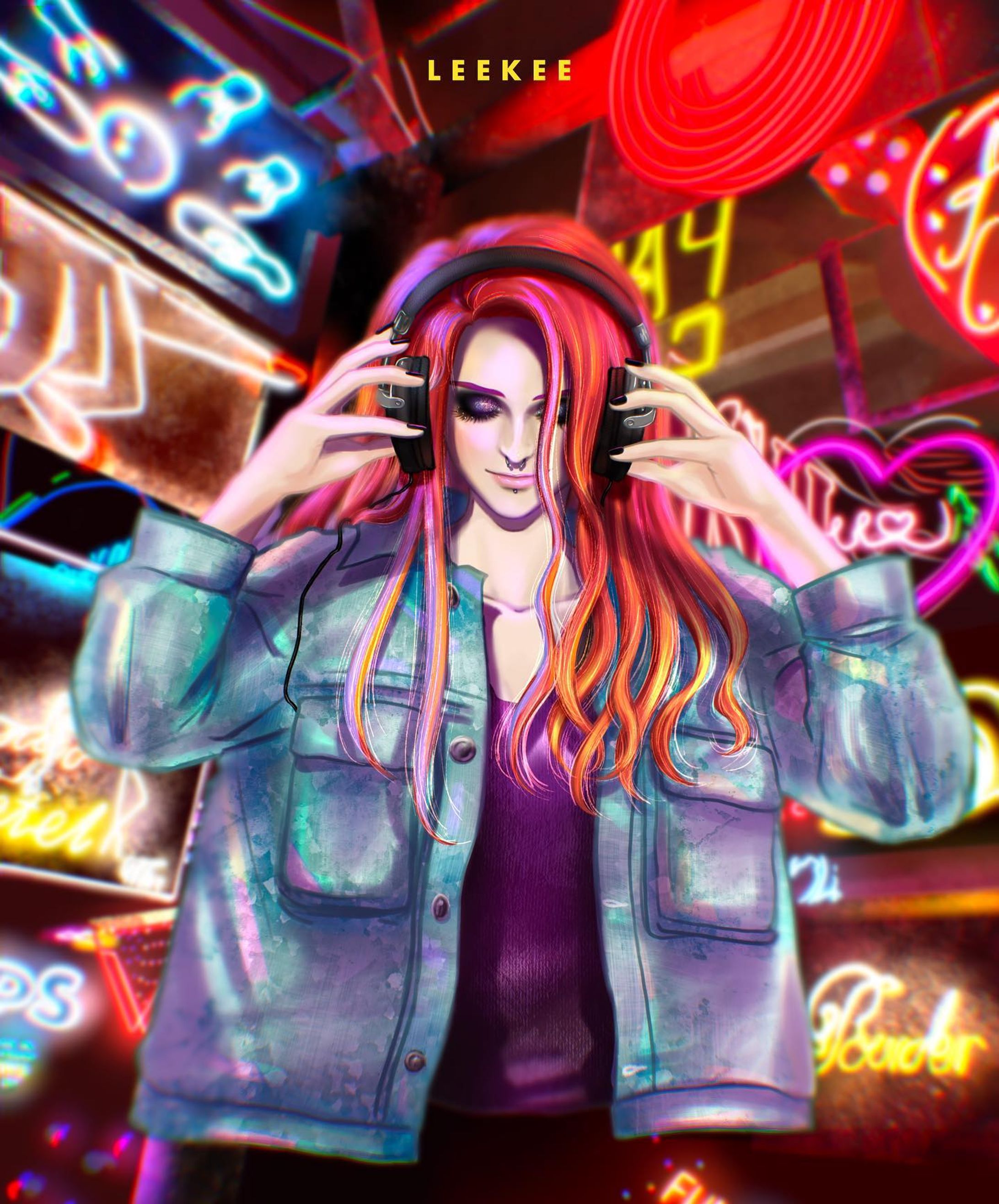 Listening to #music 🎵😋
#illustration #rock #pop #rockgirl #girl #neon #イラスト #女の子 #procreate #digitaldrawing #digitalart #artofinstagram #イラストグラム #fun #oc #hobby-1