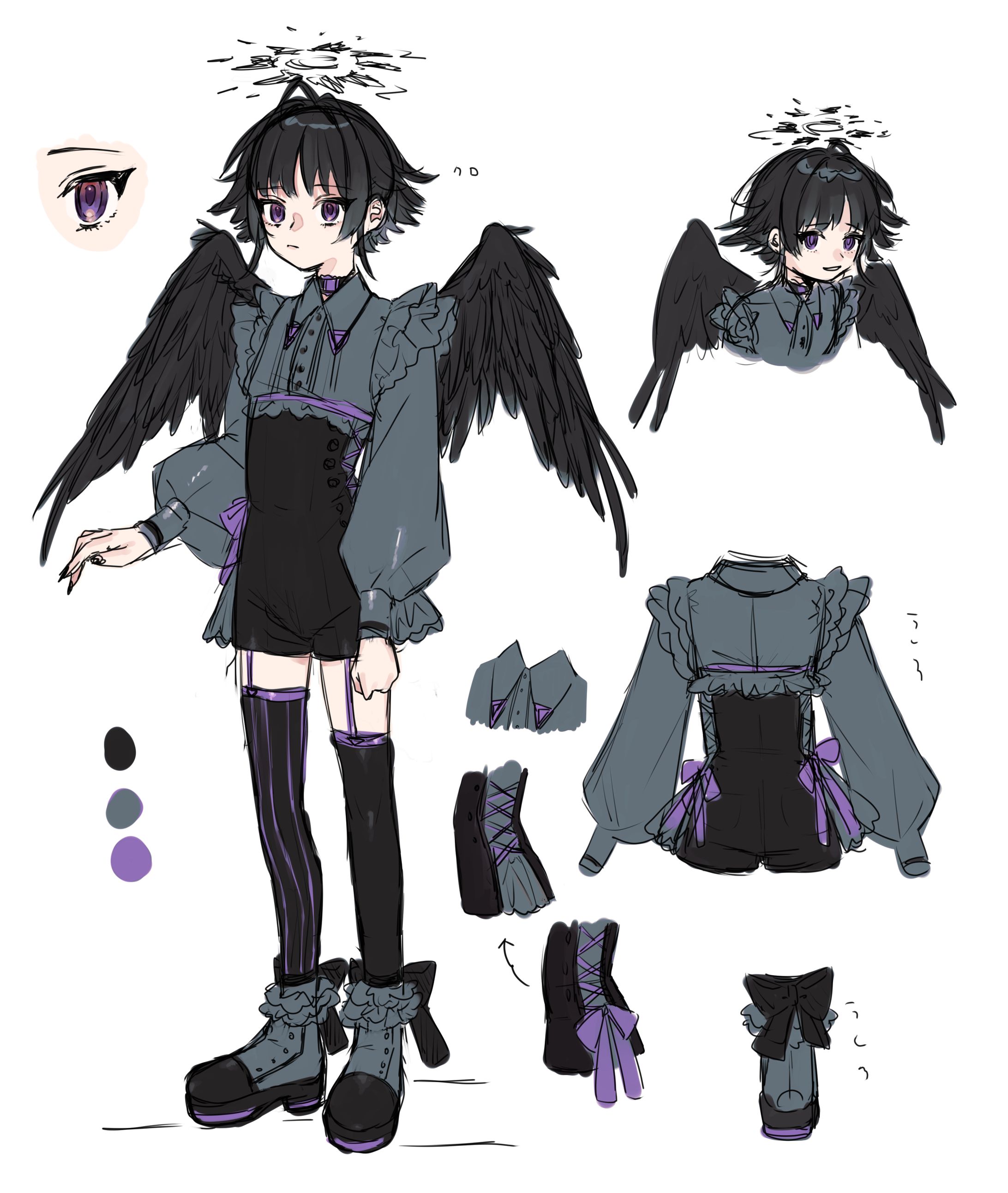 白黒天使の設定画-1