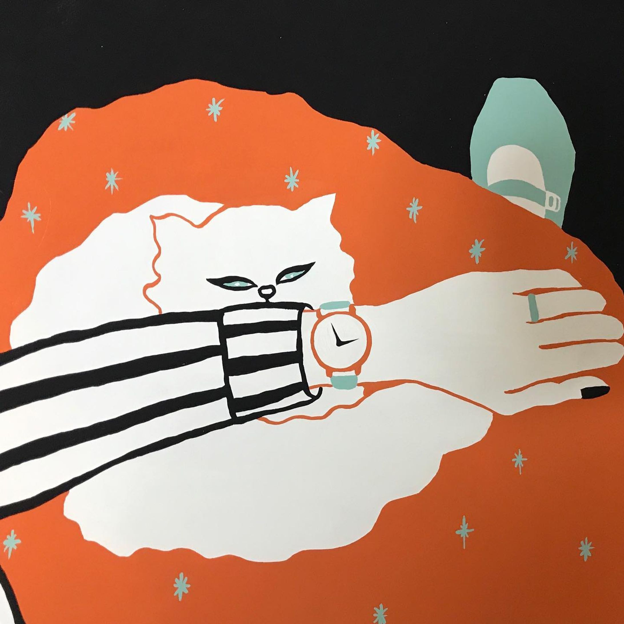 ー
昨年の個展用に描いて、
なんとなく飾らなかった作品🐈

#猫絵 #ねこのいる生活 #ねこと暮らす #猫との暮らし #猫イラスト #腕時計コーデ #膝の上 #イラストレーター #イラストグラム #アートのある暮らし #挿絵 #雑誌 #ポスターデザイン #デザインカラー #catnap #catlife #kittycats #illustrationart #worksonpaper #drawing_expression #magazines #posterdesign #artlife #elliekubota-1