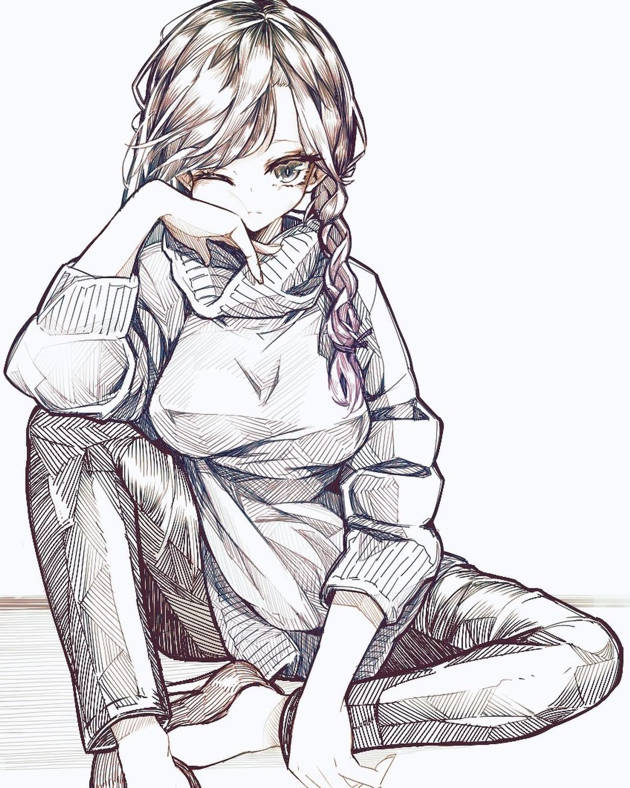 #イラスト#illustration #drawing #digitalart #characterdesign #originalcharacter #lineart-1