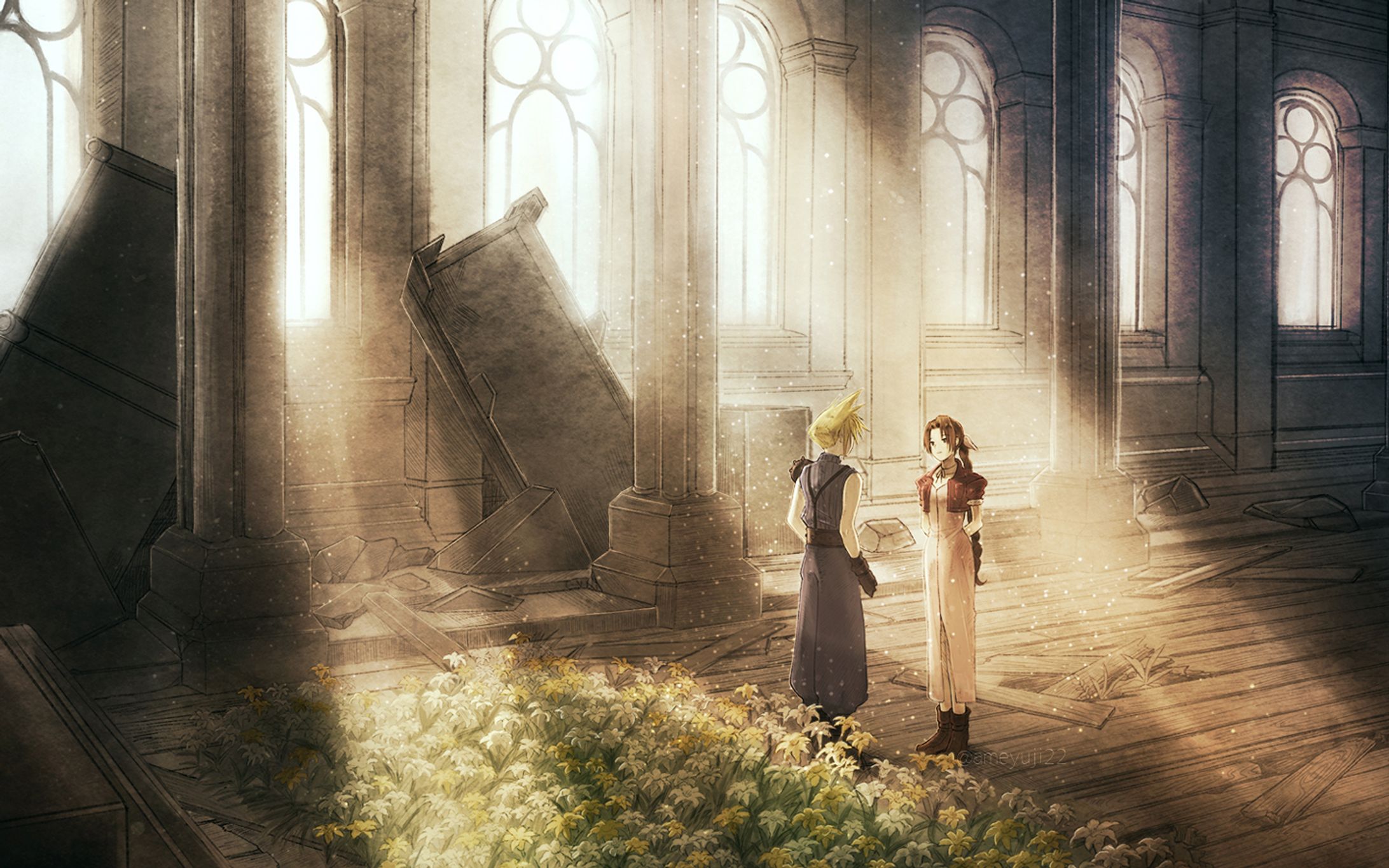 FFVII エアリスのテーマ：ピアノカバー＆アレンジ動画イラスト-1