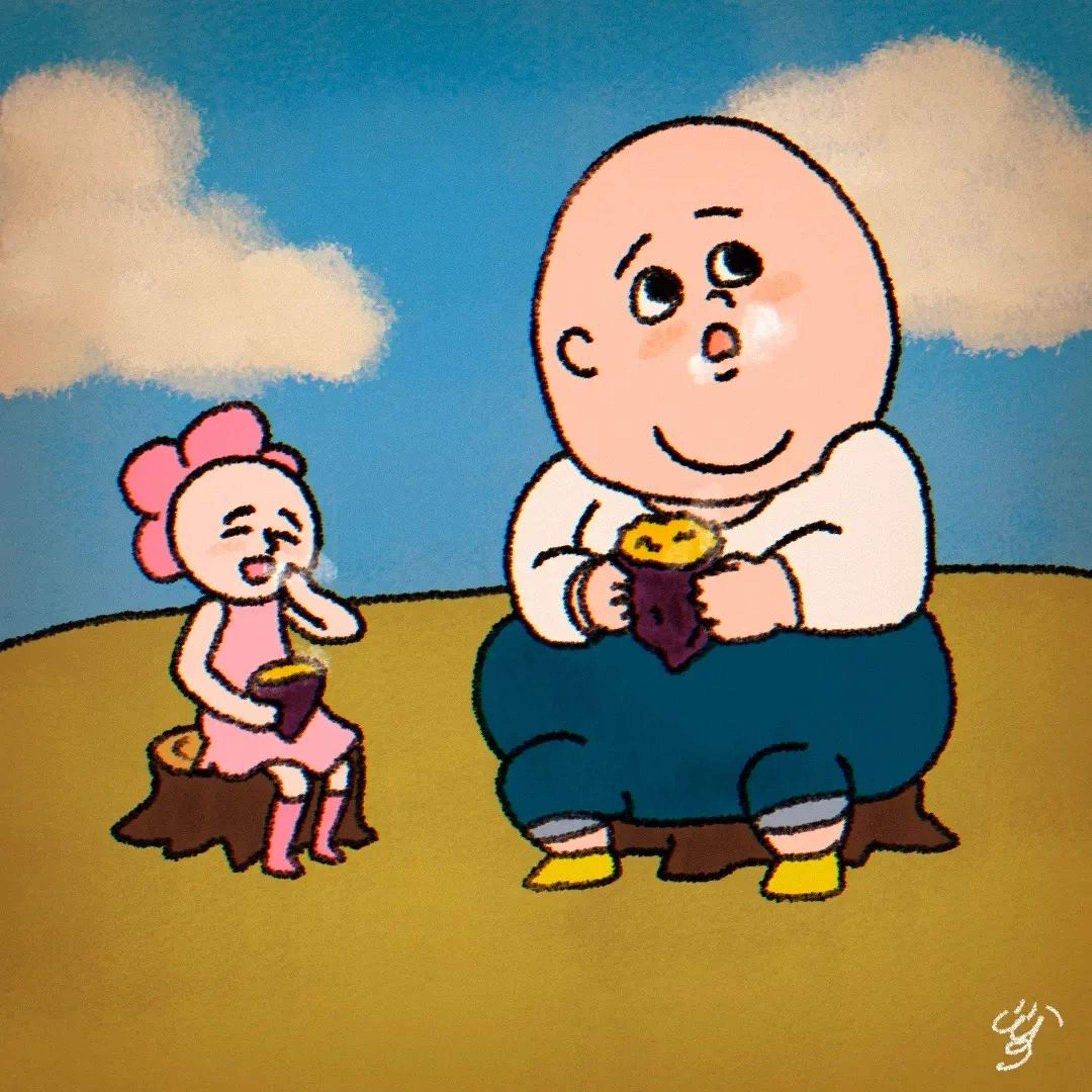 『ほかほかあったか焼きいもデイ』

#イラストグラム #シュールなおじさん #ゆるいイラスト #ゆるかわイラスト #ほのぼの #かわいいイラスト #シュールなイラスト #tiktok #デザイン #デジタルイラスト  #カートゥーン #ほっこり #ほっこりイラスト #レトロ #さつまいもの日 #ゆるキャラ #食べ物イラスト #今日は何の日 #illustration #instagood #procreate #art-1