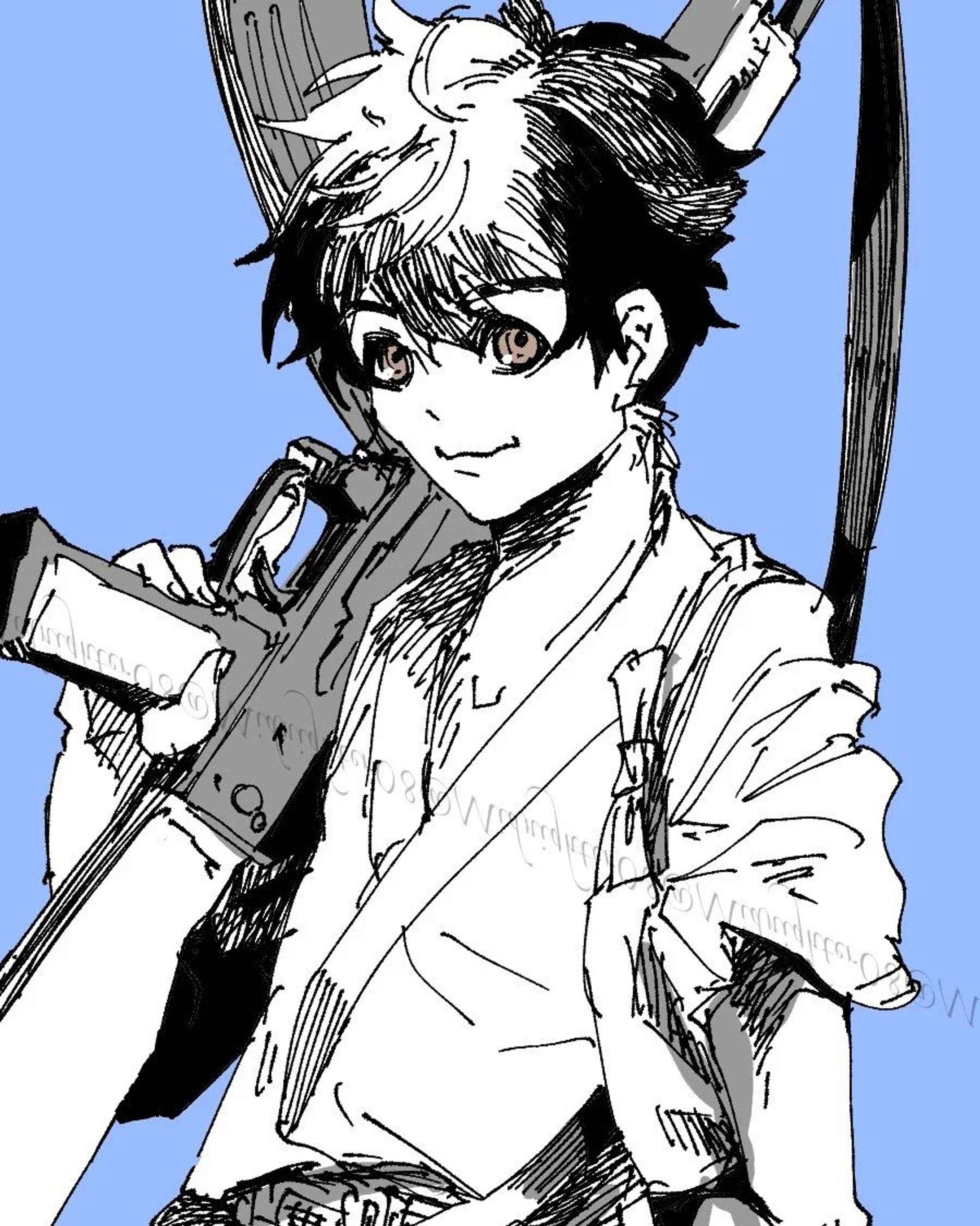 #オリジナルキャラクター #オリジナルイラスト #らくがき #originalcharacter #originalcharacterart #銃 #gun #ショタ-1