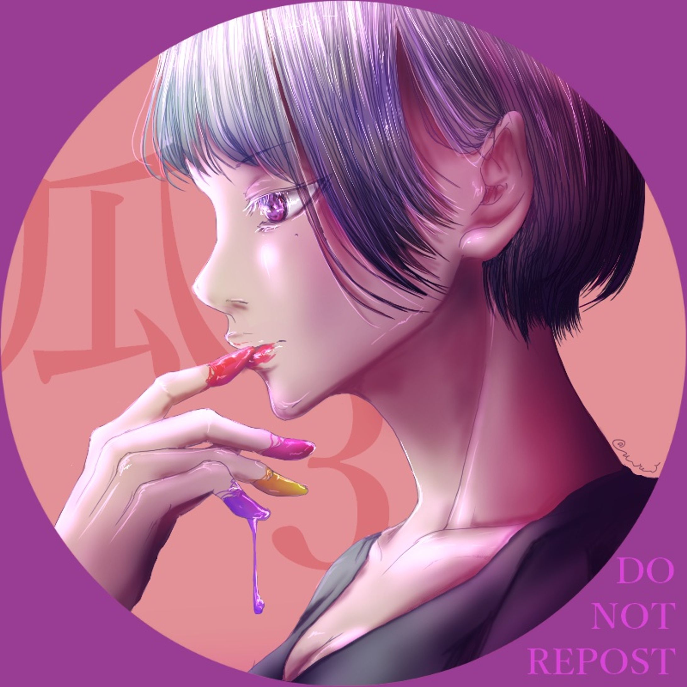 SNSアイコン[女性]　厚塗り(主線アリ)-1