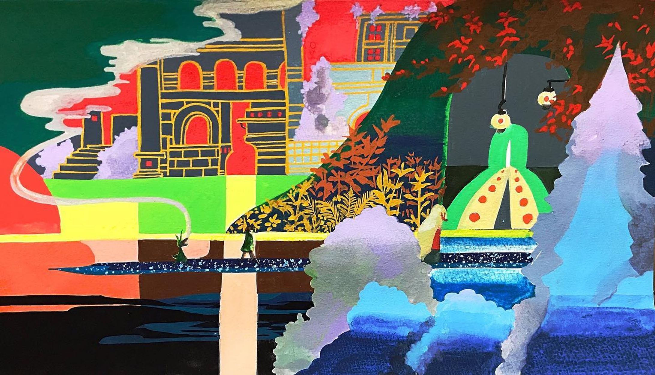 さんまいめ #illustration #風景画 #artwork #ポスターカラー-1