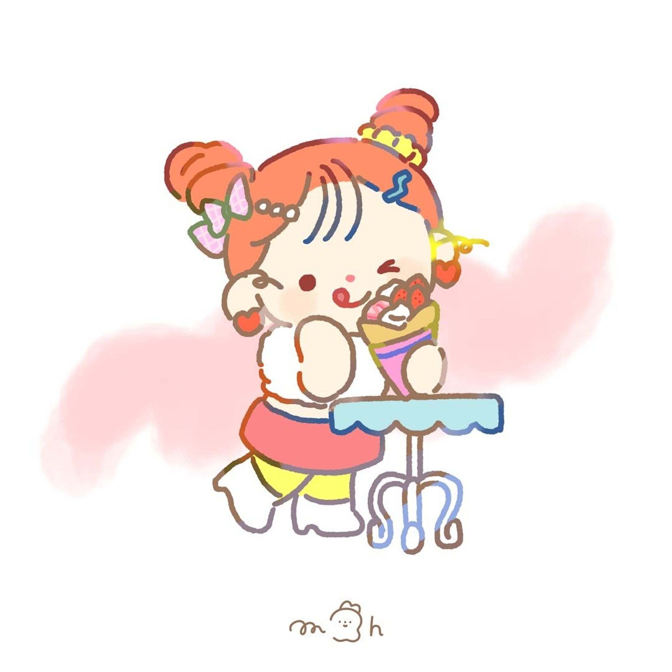 クレープ☆
#illustration #drawing  #イラスト #ほのぼの #illust  #イラストレーション　#イラストレーター　#イラスト　#お絵描き #いらすと　#いらすとぐらむ　#イラストグラム　#アート　#かわいいイラスト　#絵画　#絵　#デザイン　#ゆるいイラスト　#お絵描き　#designs　 #illustration_daily  #instaart 　#illustrations  #일러스트-1