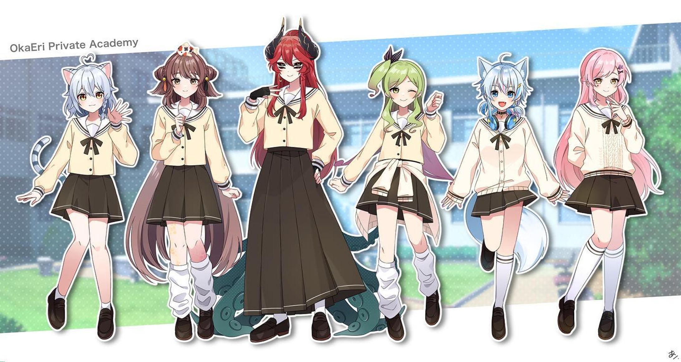 私立岡恵梨学園 OkaEri Private Academy 制服デザイン＆ビジュアル-1