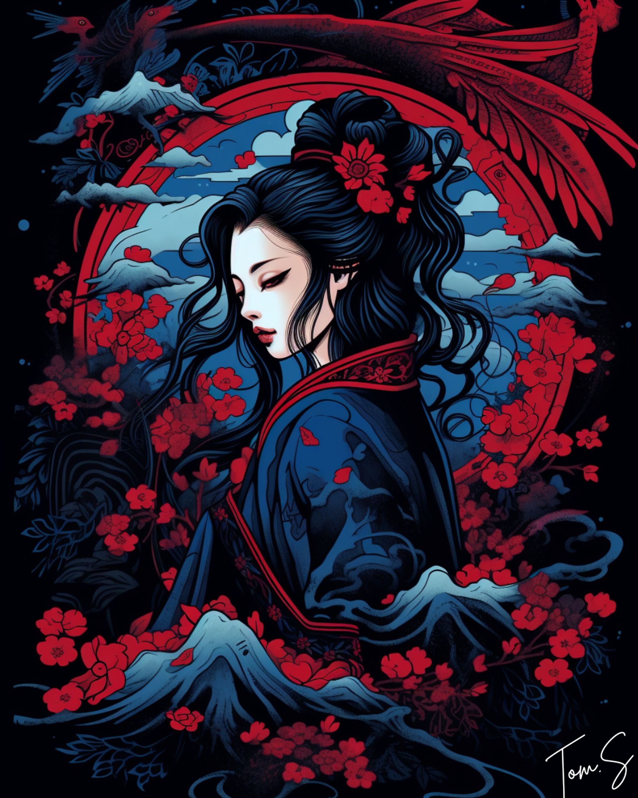 Enigmatic Reverie: A Neo-Traditional Exploration-1
