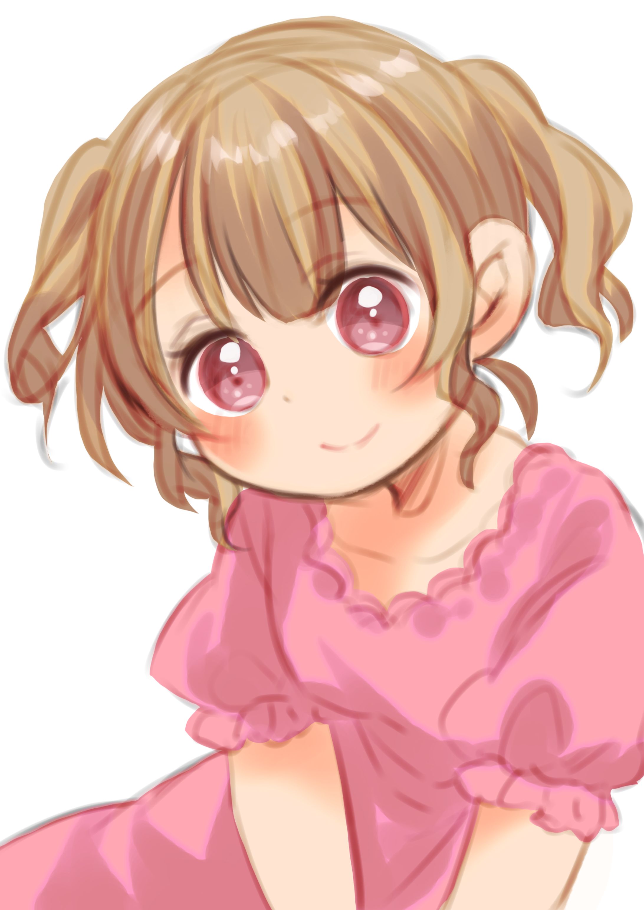 ピンクの服の少女(ラフ)-1