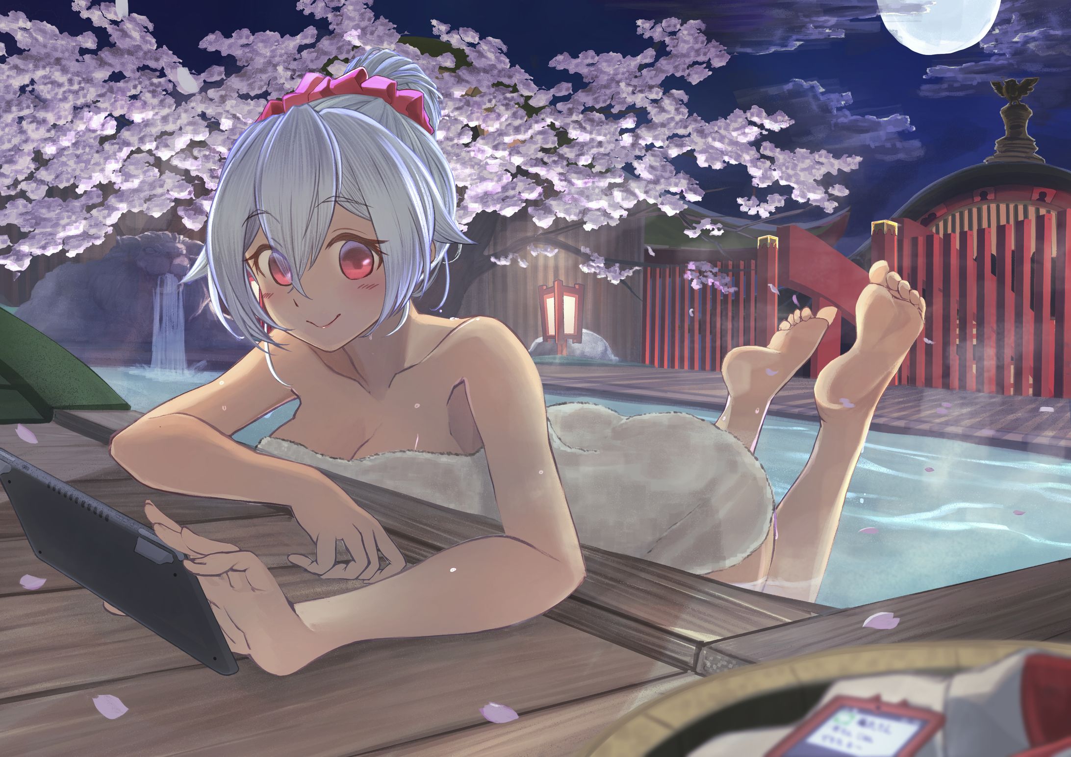 月下の湯治（巴御前）-1