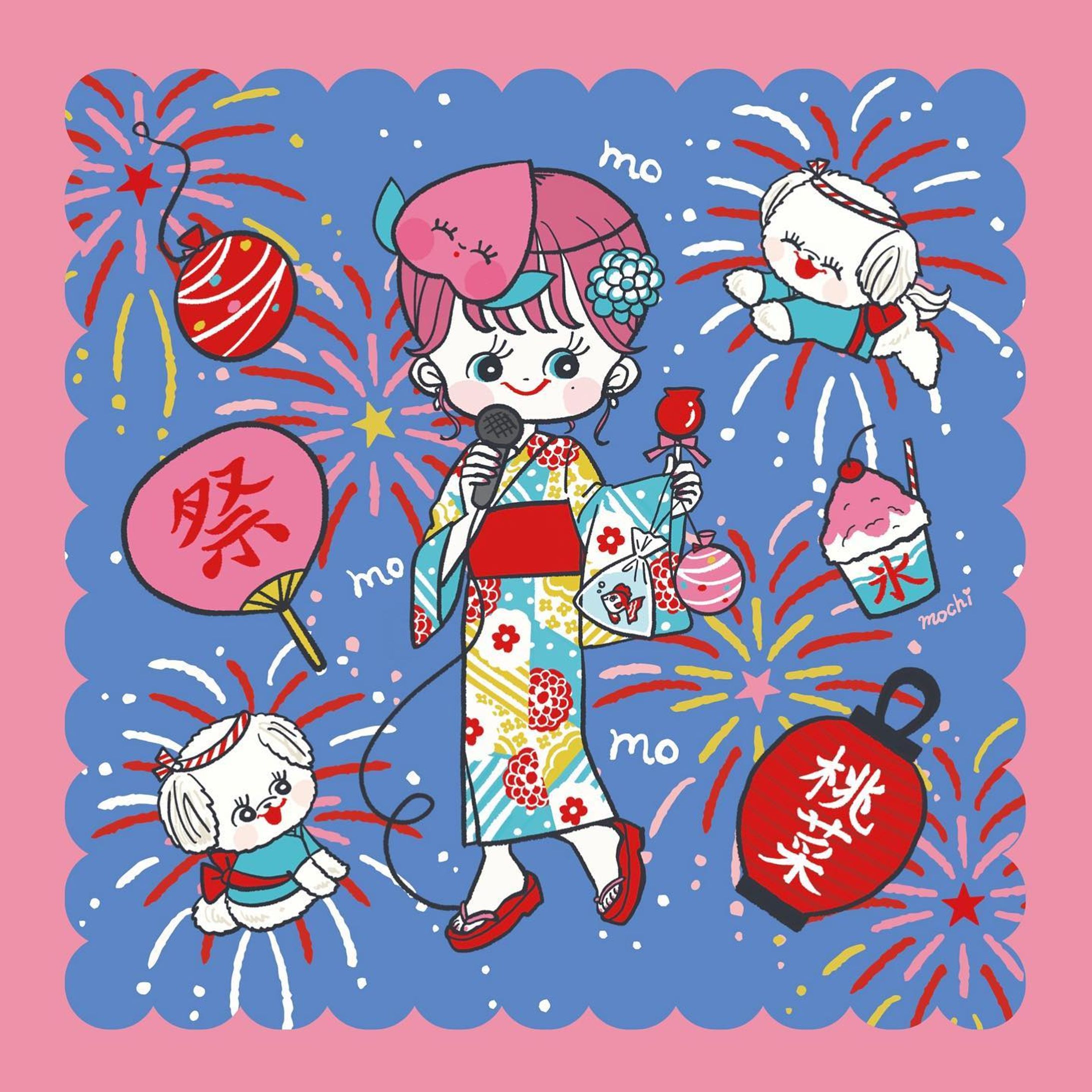 女優歌手／桃菜さんの夏のライブグッズ用のイラスト（2023）-1