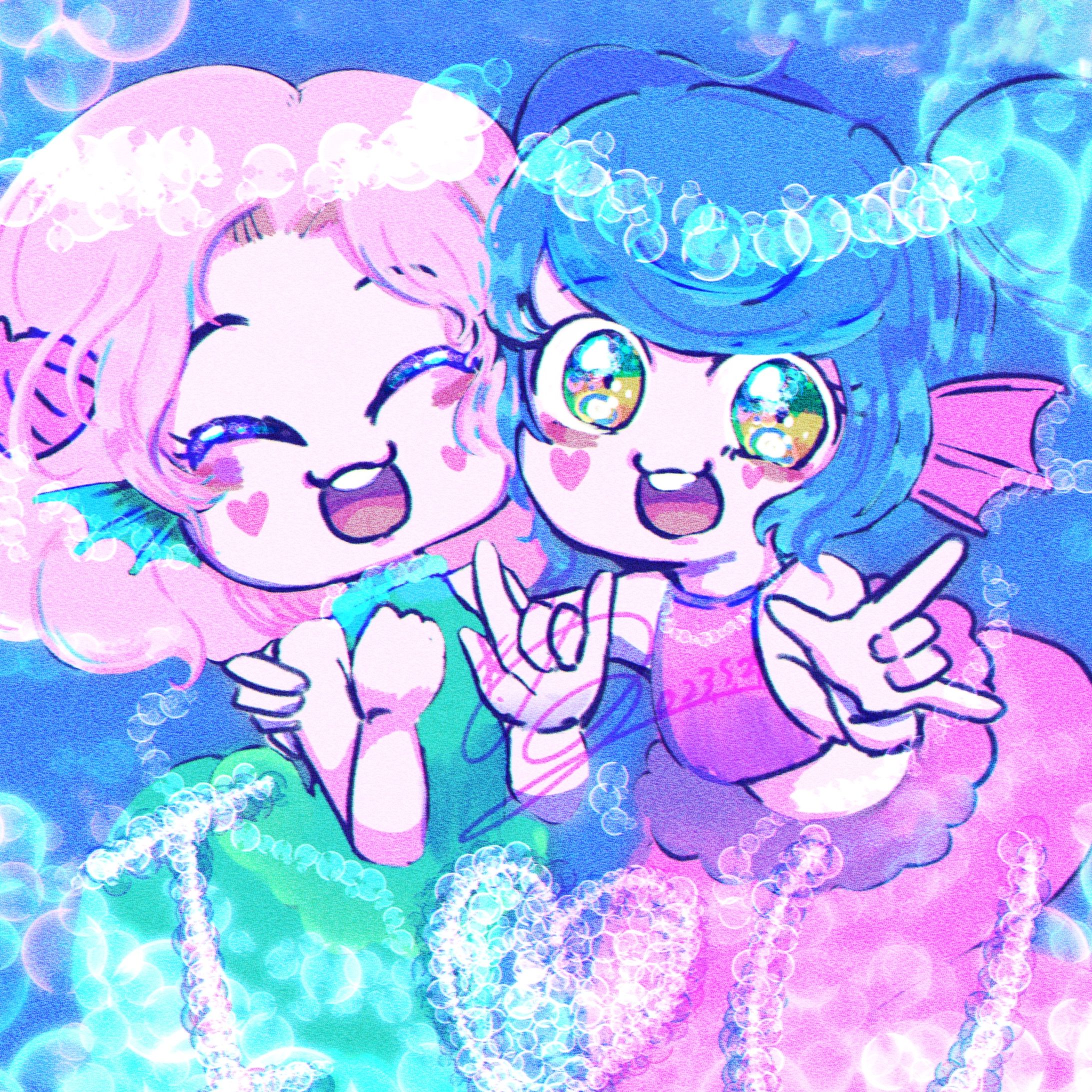 私たちの季節🧜‍♀️
Our season 🧜‍♀️

#illustration #イラスト #procreate-1