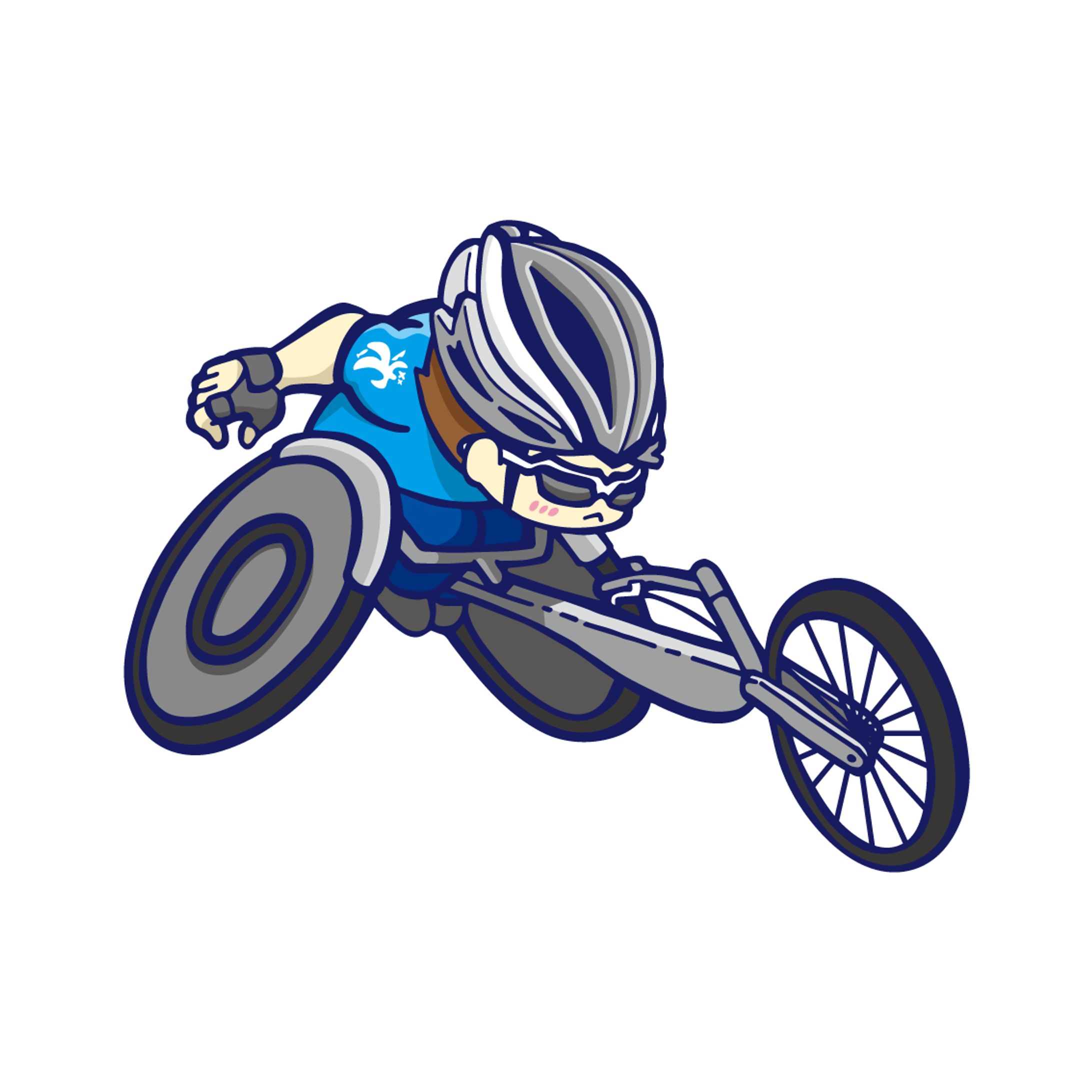 とくしまマラソン2020 車いすレーサーイラスト-1