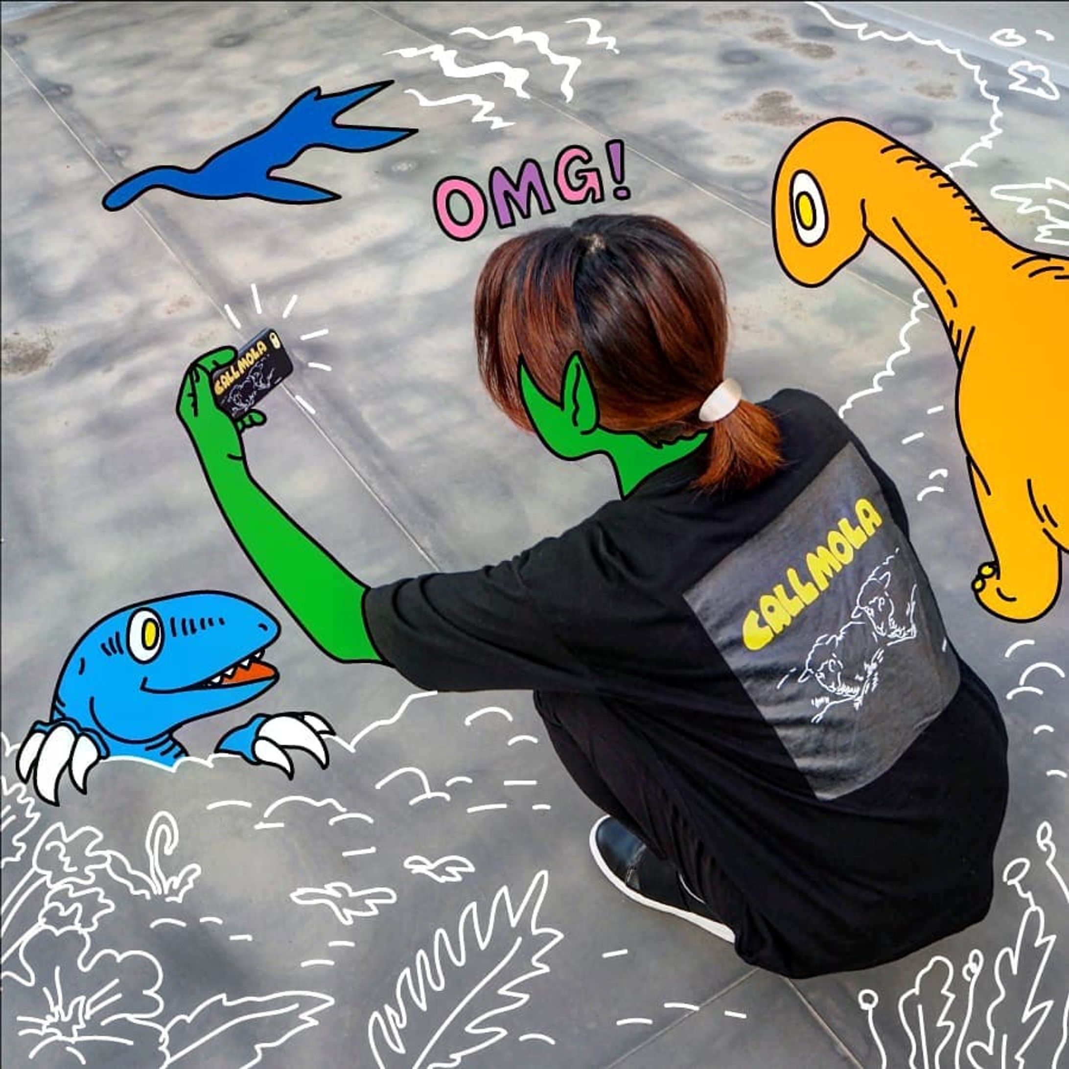CHEBLOスタイル【CALL MOLA】🌟🌈👕 #tshirt #coordinate#fashion#today#character#pic#Illustrator#Illustration#絵#織り#art#ファッション#コーデ#girl#rock#animal#picture#nice#Ｔシャツ#paintory#キャラクター#artwork#cheblo#cbch#cheblocrafthouse#dinosaur#恐竜#イラスト-1