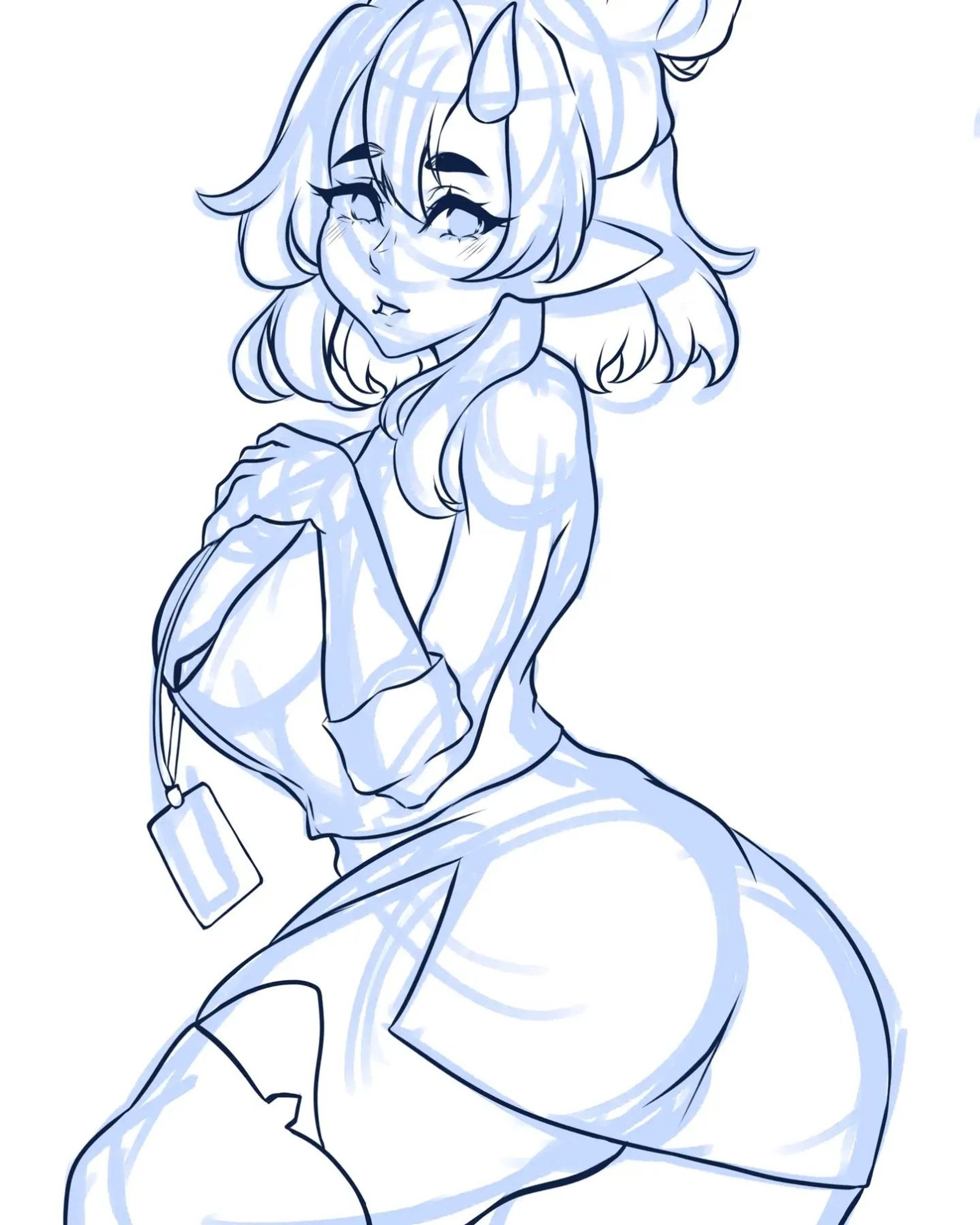 Sketch to fully rendered of the amazing vtuber SuliaDH on twitch 
-1