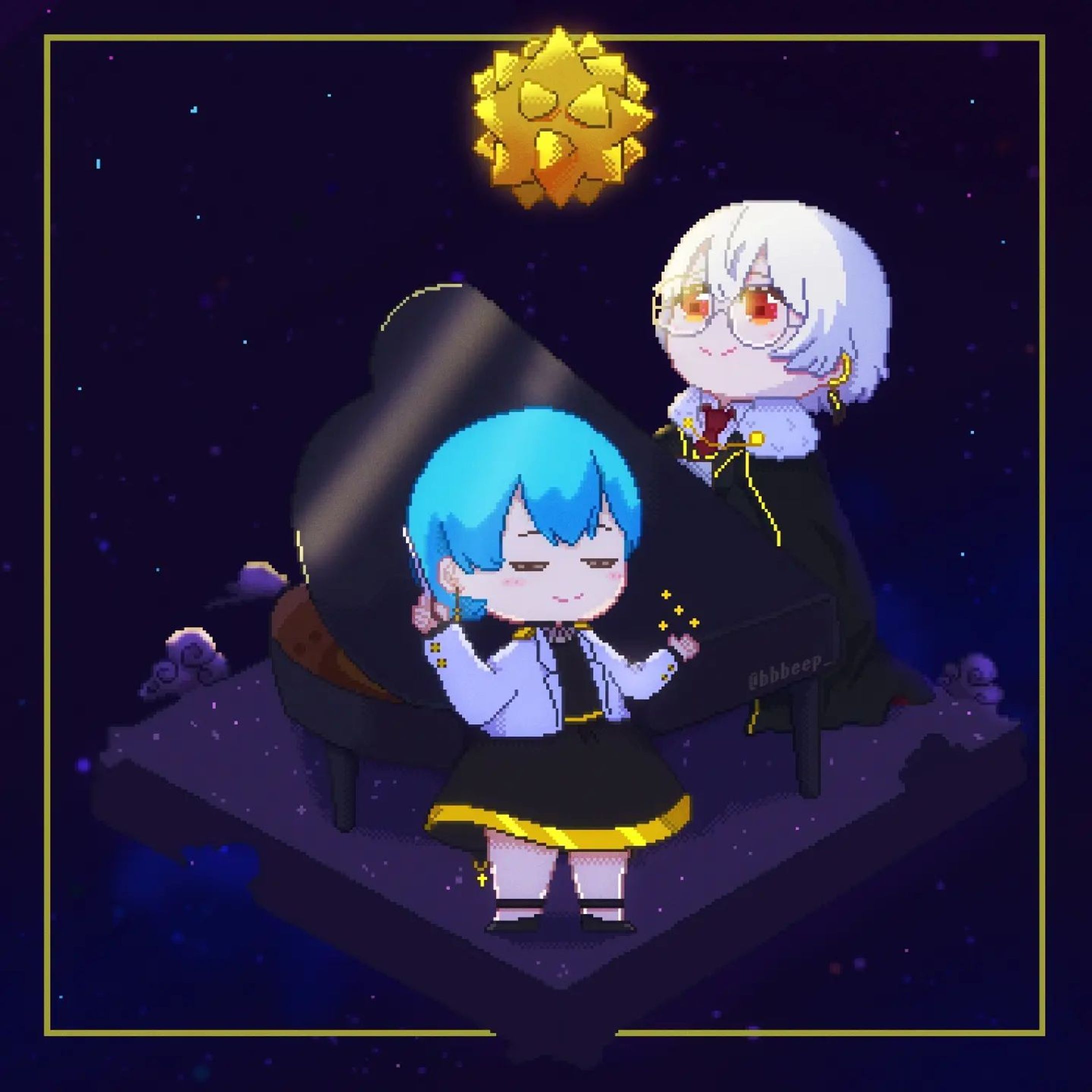 Twilight Orchestra Act 1: Symphony of Stars. It will be available as sticker on Booth tonight!
.
.
.
#art #pixelart #digitaldrawing #ibispaint #digitalart #originalcharacter #oc #beepblopocs #illust #illustration #artoninstagram #artistsoninstagram-1