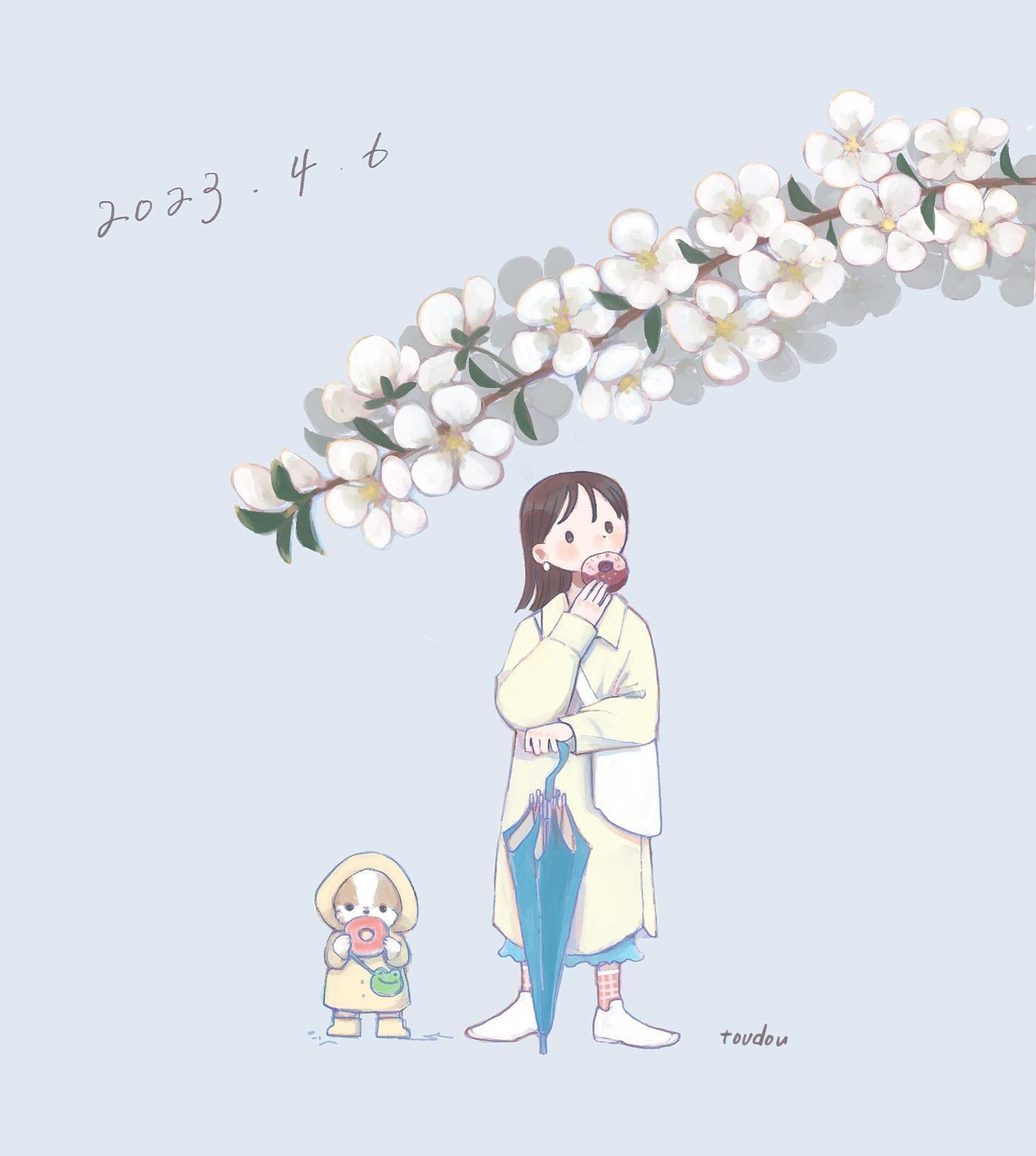 曇り空の日は甘いもの食べちゃう🍩

#illustration #今日のおやつ #ドーナツ #cloudyday #イラスト #ほんわかイラスト #おえかき #おえかきぐらむ #いらすとぐらむ #flowers #花 #イラスト好きな人と繋がりたい #kawaii #그림스타그램 #degitalpainting #ココさんと今日も一緒-1