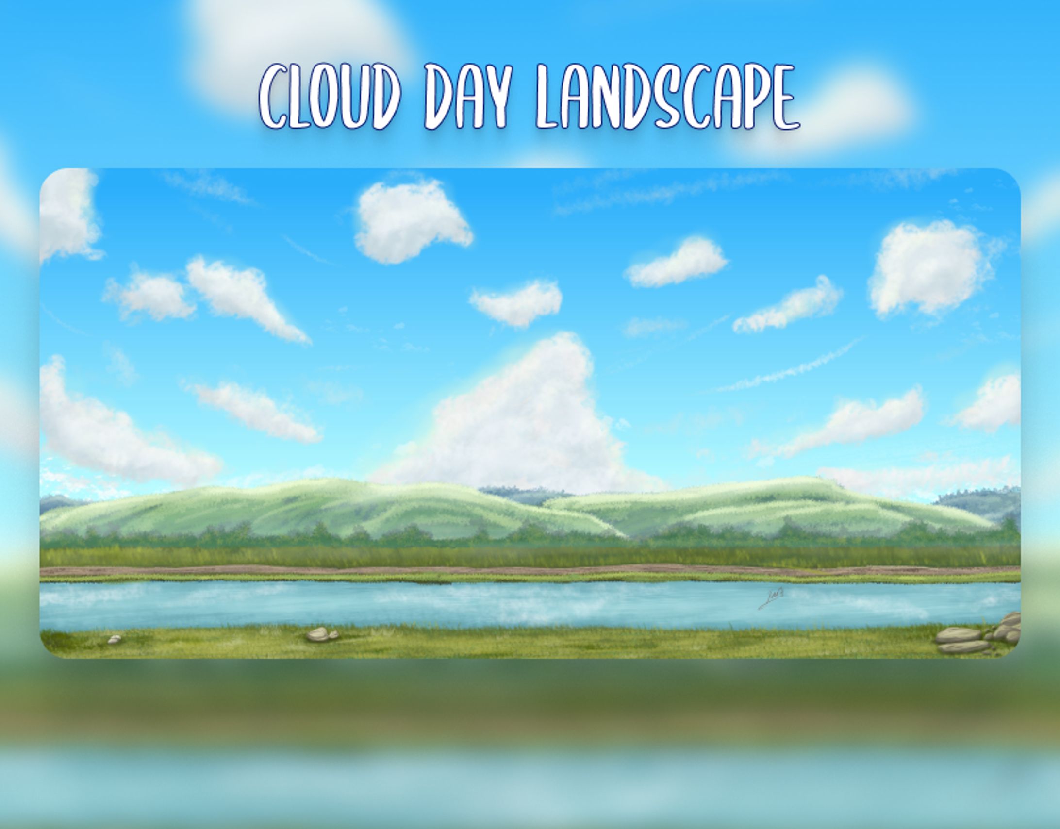 Cloudy Day - Vector Landscape illustration-1