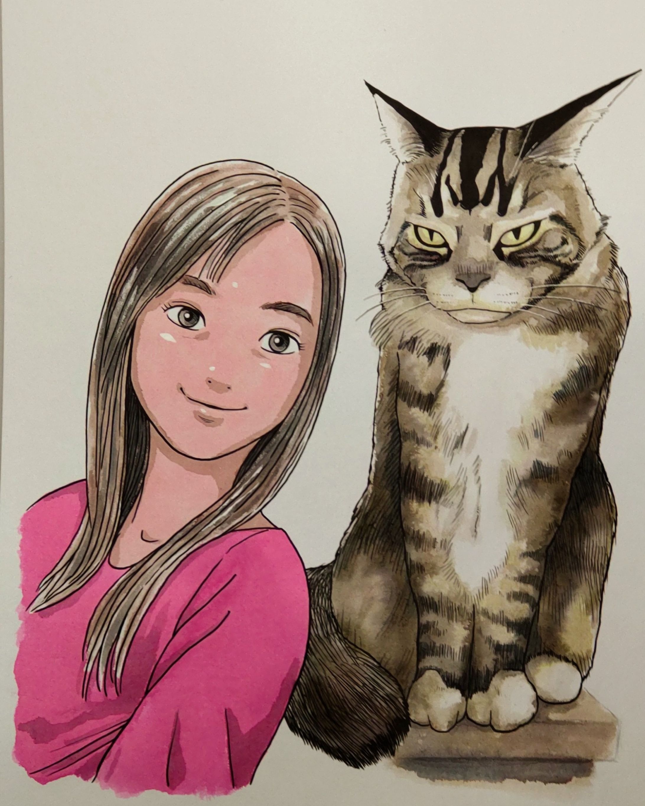 Girl + cat-1