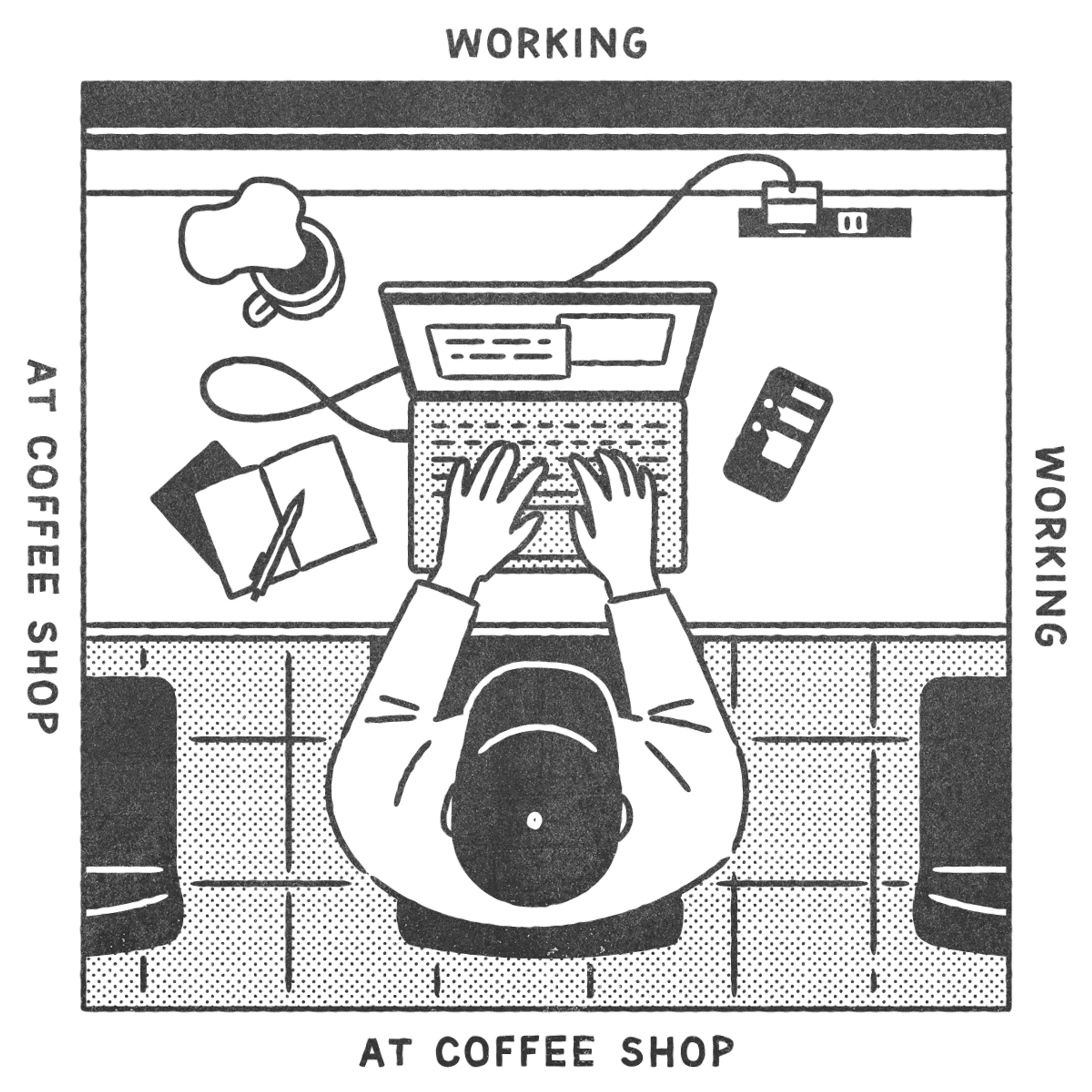 カフェでの作業-1