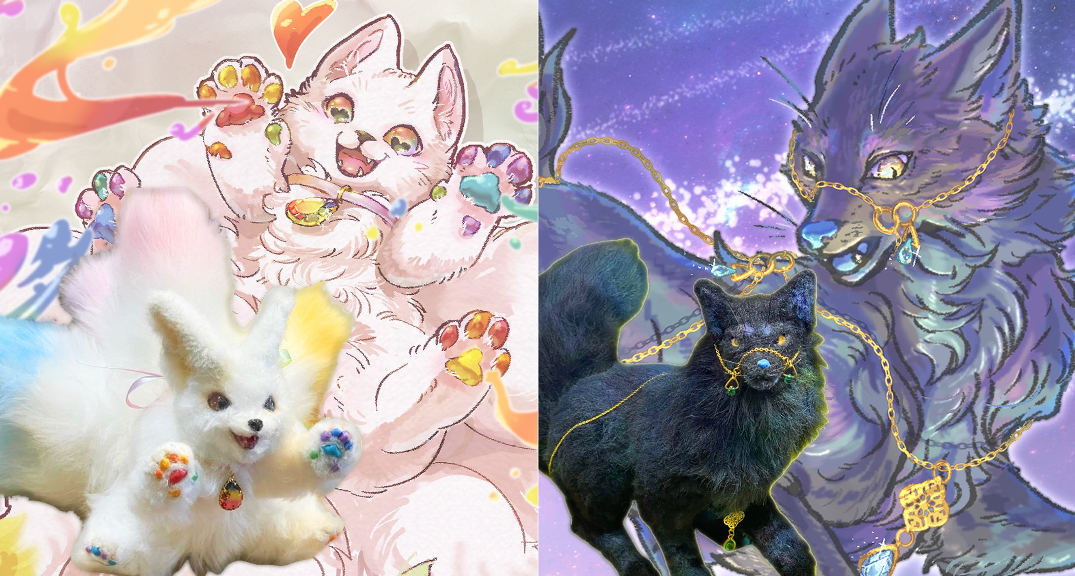 キツネのアートドール＆イラスト-1