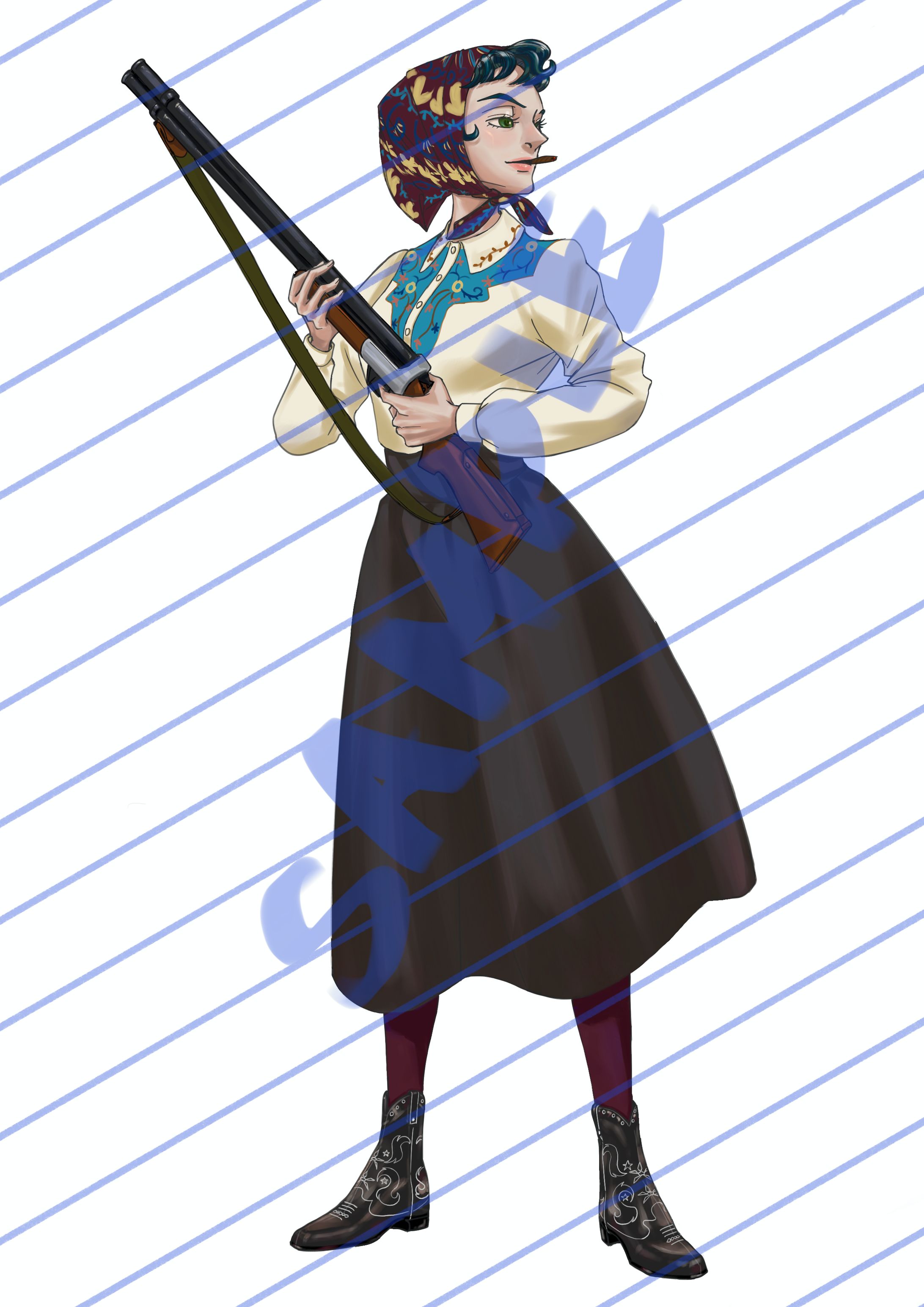 立ち絵_西部開拓時代の女団長-1