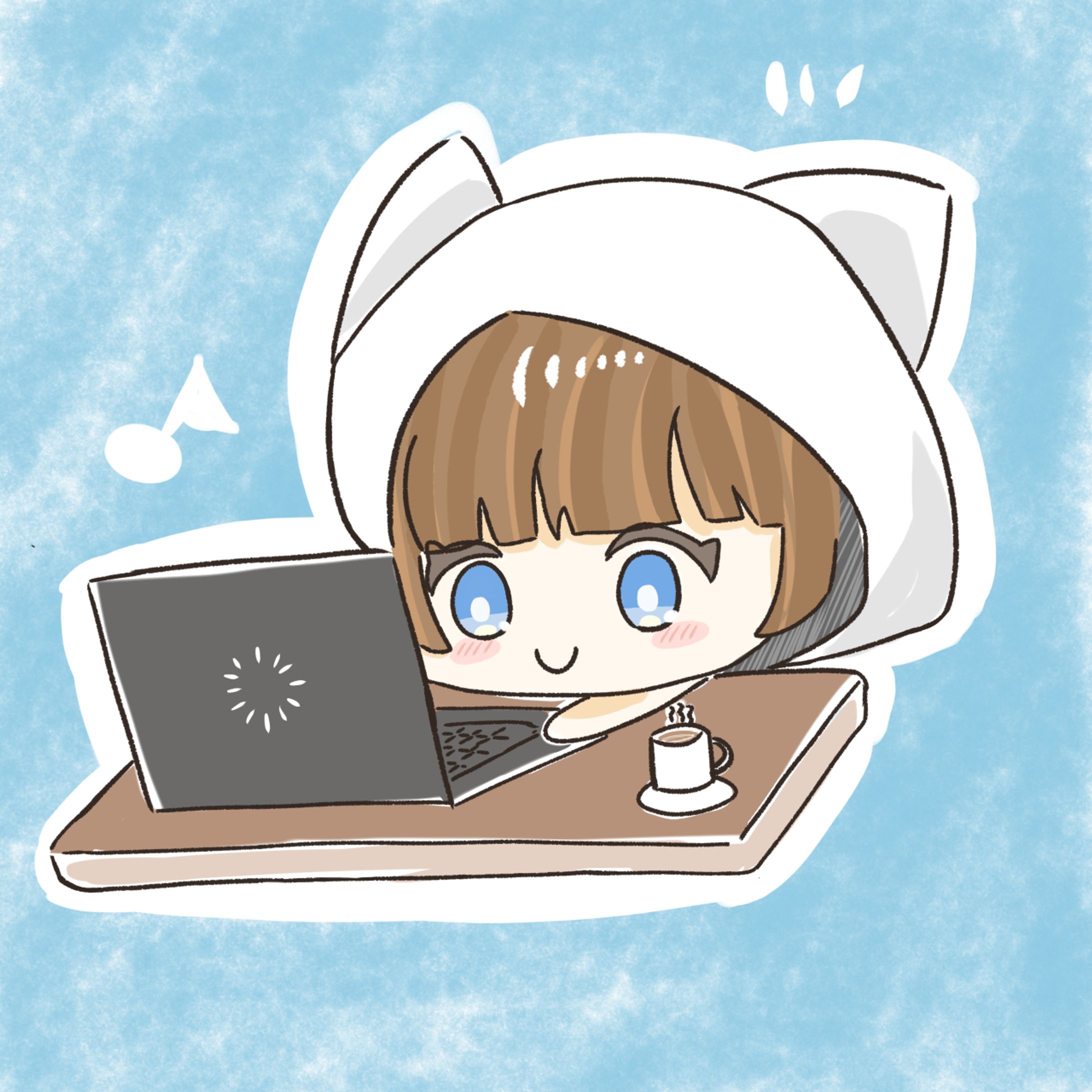 パソコン 女の子-1