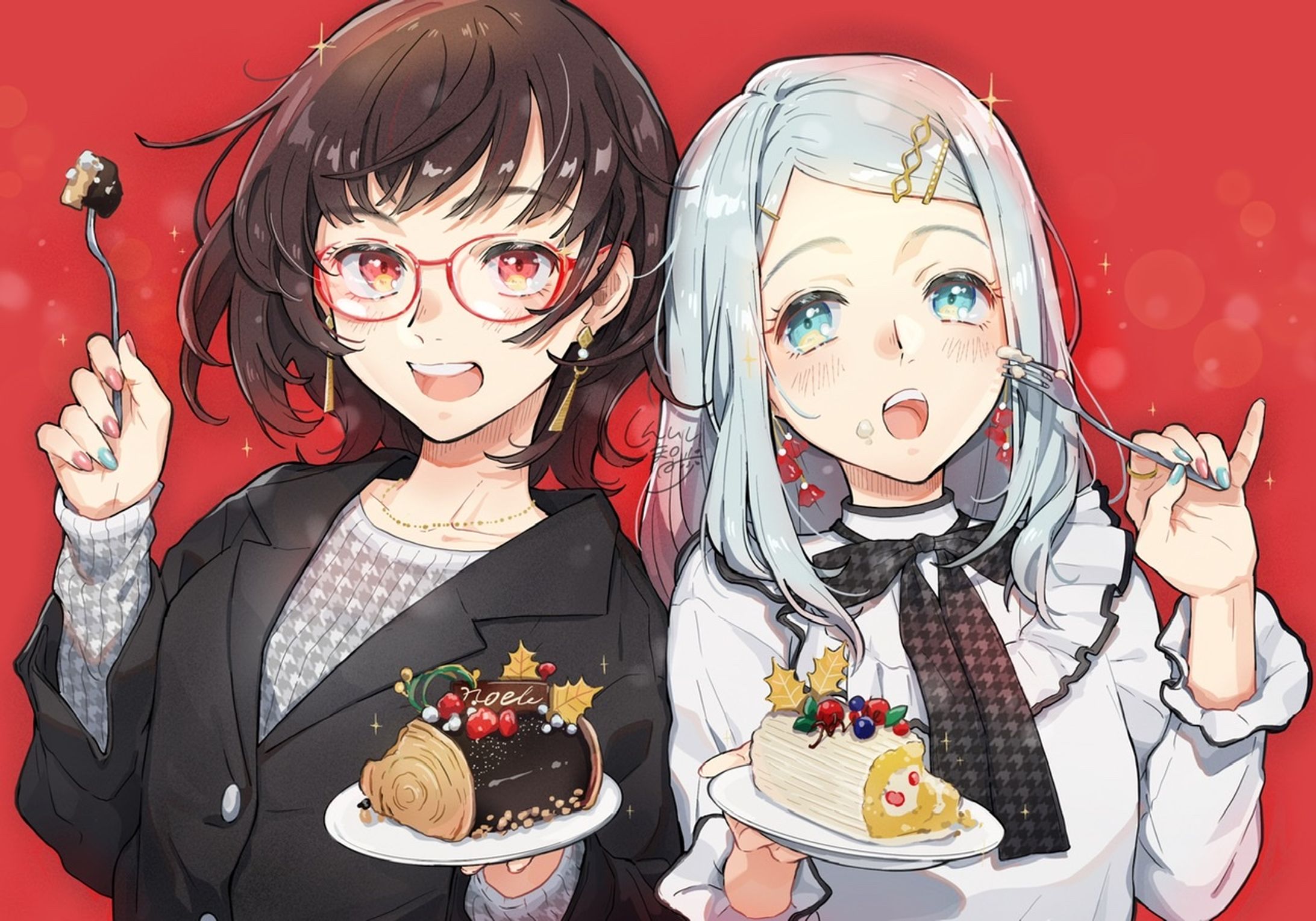 クリスマスケーキと女の子-1
