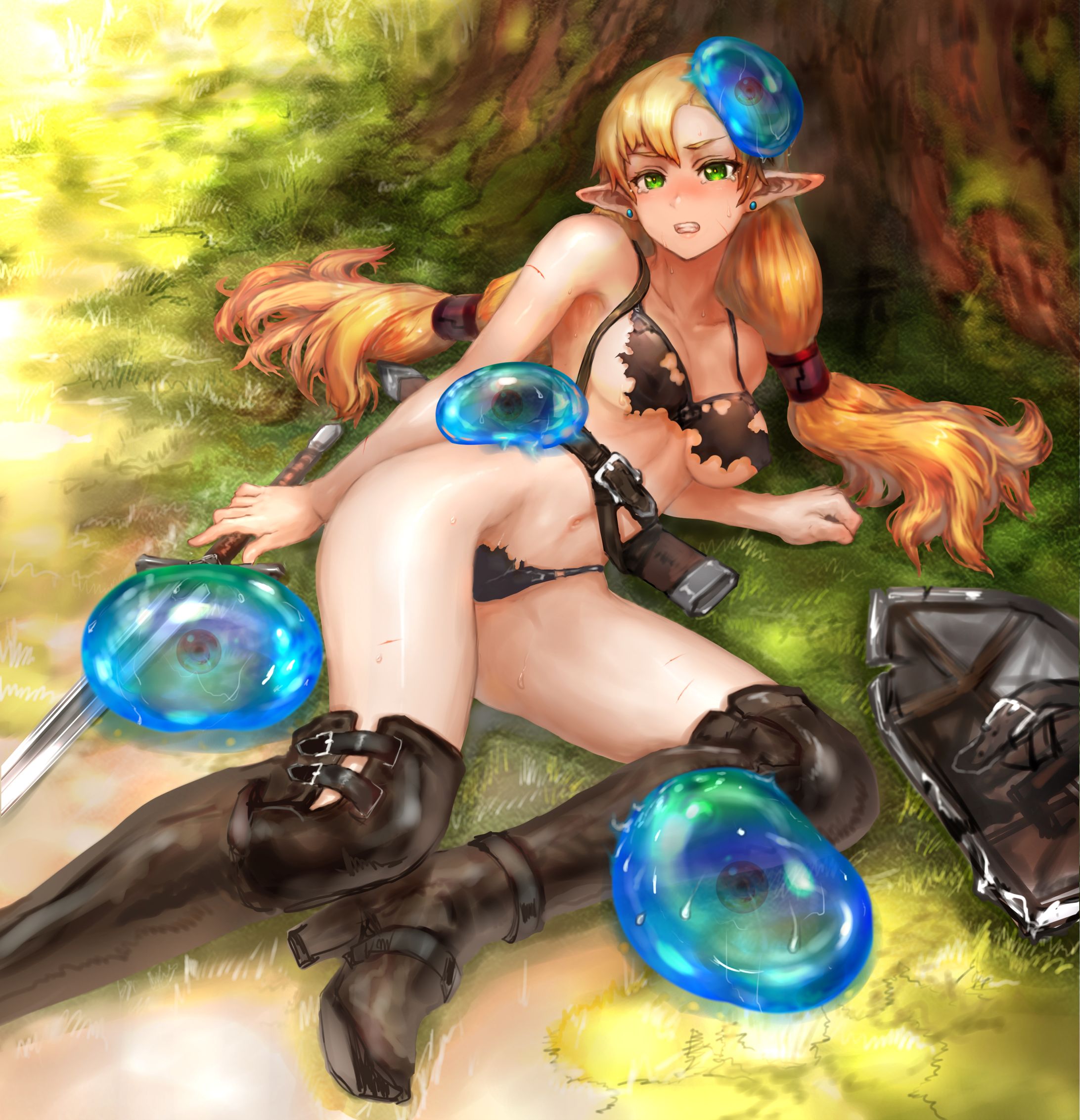 エルフ剣士とスライム-1