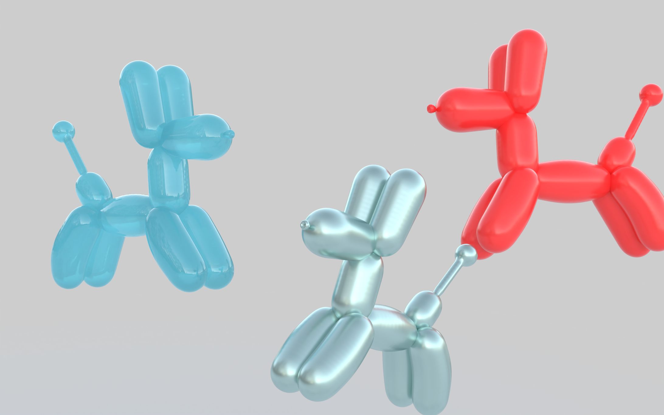 3Dモデリング「風船の犬」-1