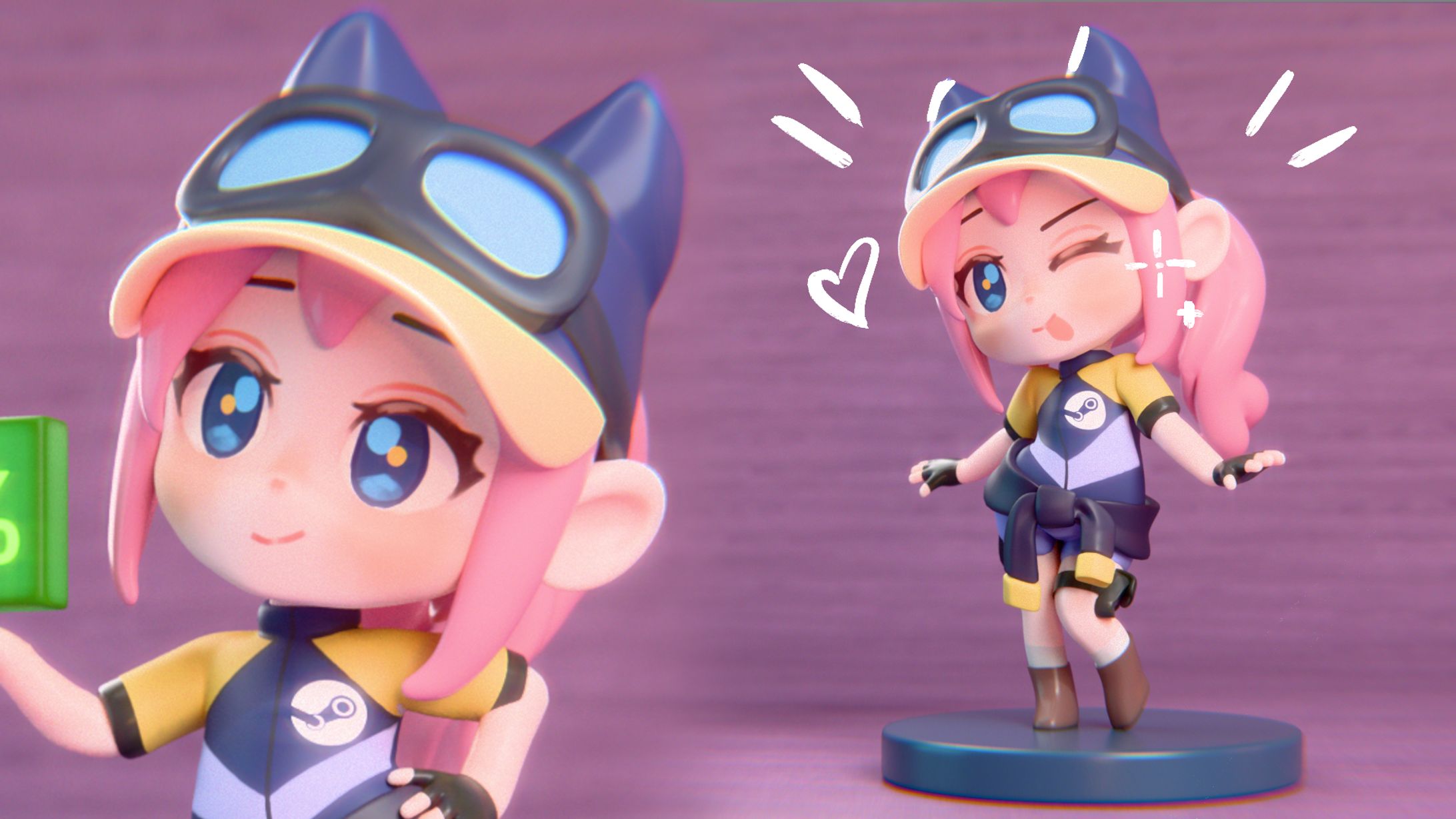 3D Chibi Steam Delivery Girl-1