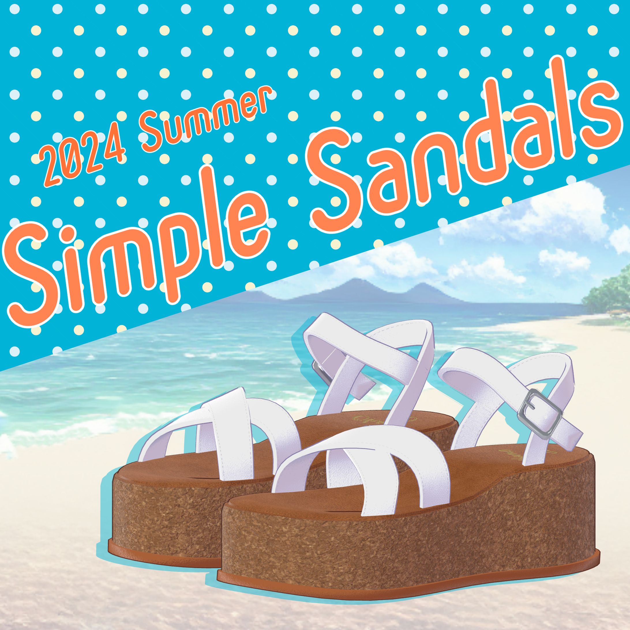 3D衣装/【31アバター対応】Simple Sandals【VRC想定】-1