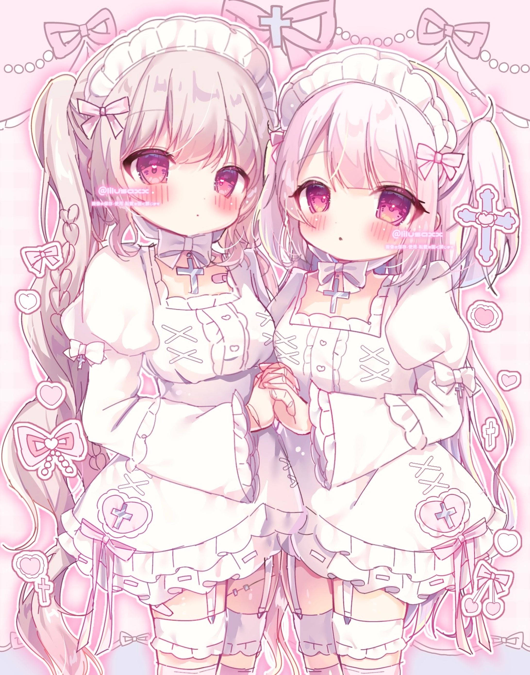 【Original】お友達と白ロリィタ-1