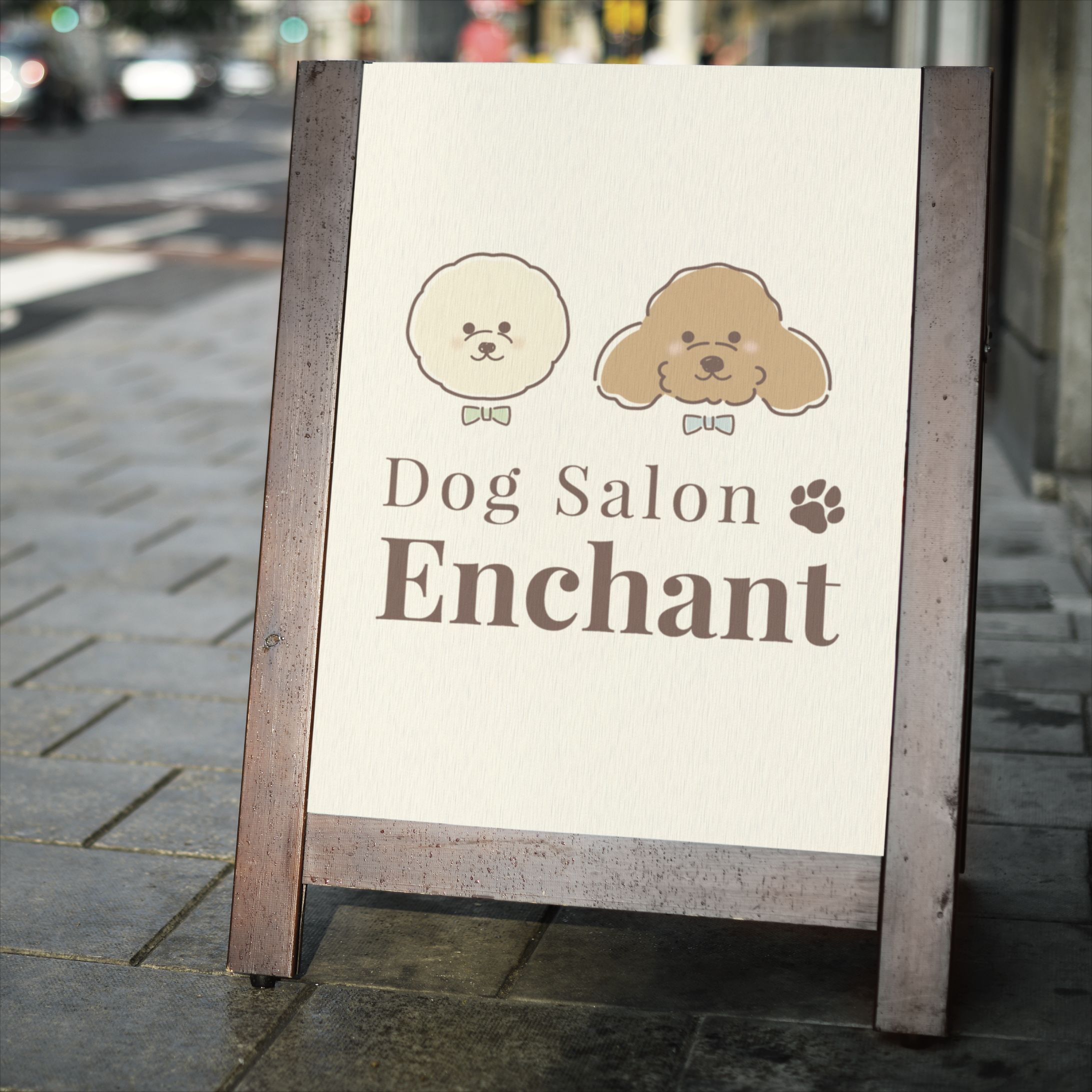 Dog salon Enchant様イラストロゴ-1