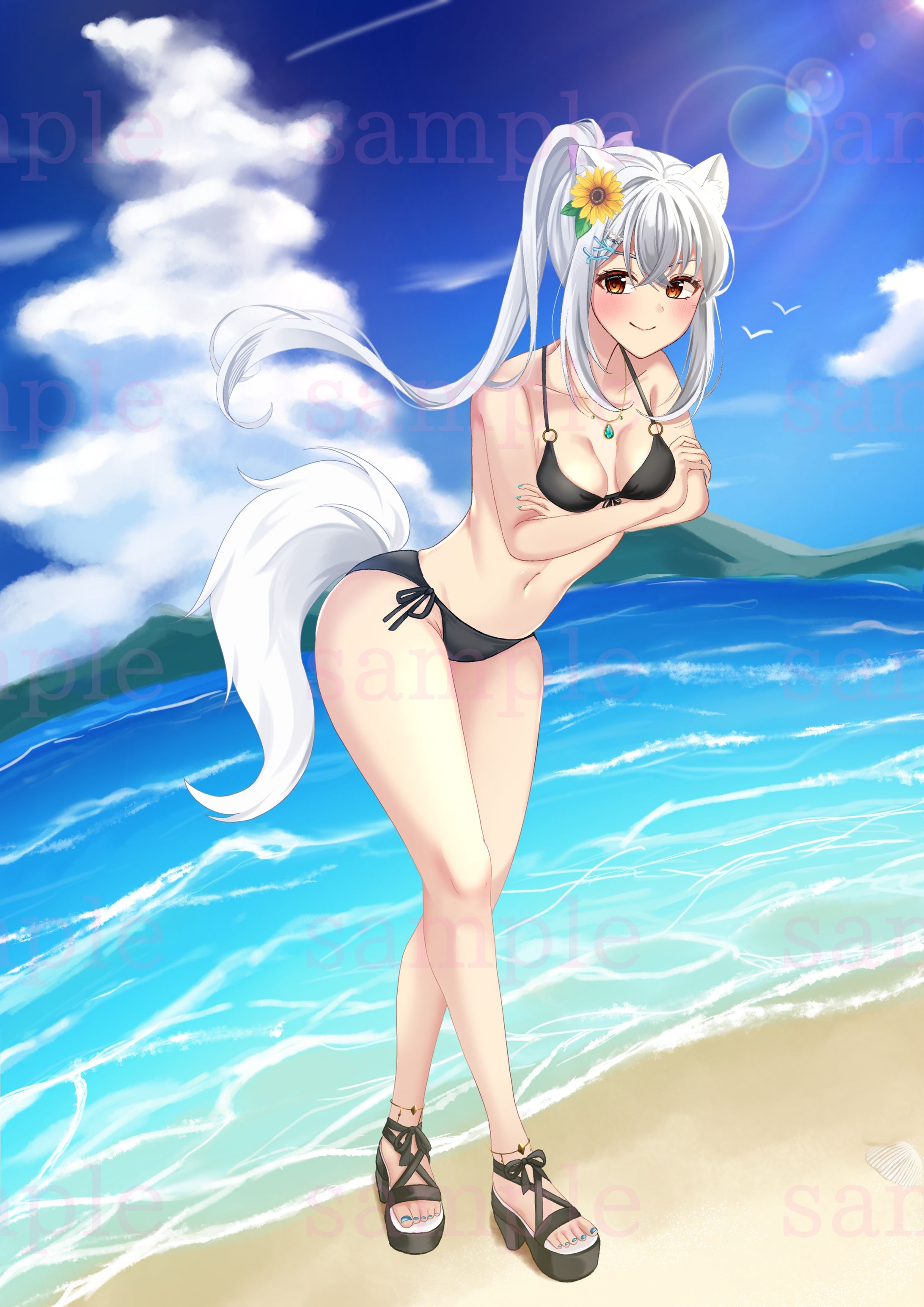 【一枚絵】夏目犬千代様　水着一枚絵-1
