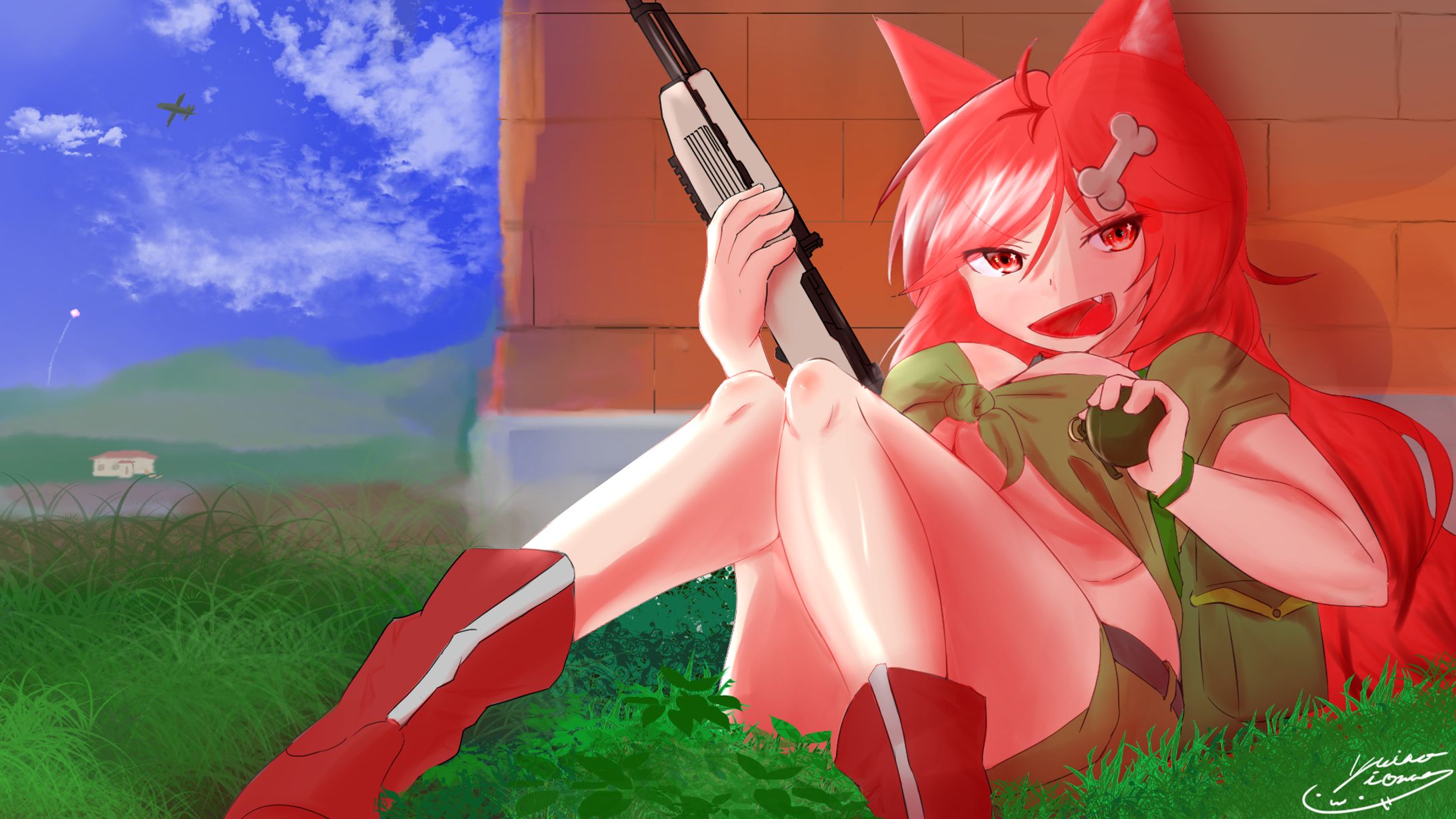 Gun And Red Girl-1