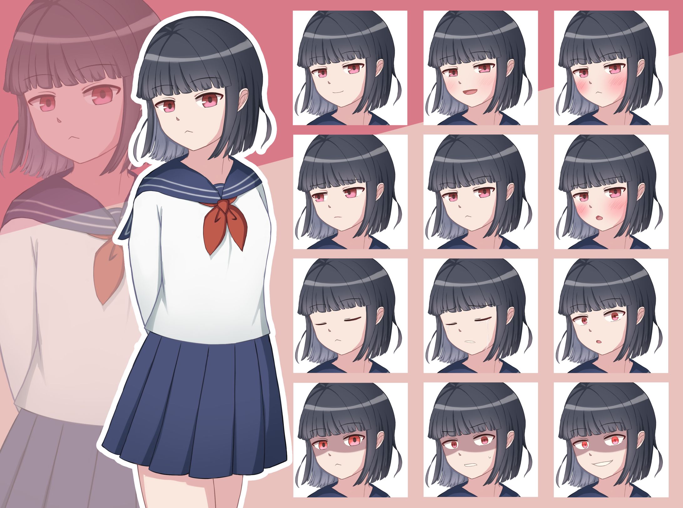 【2024年】ノベルゲーム用立ち絵＋表情差分-1