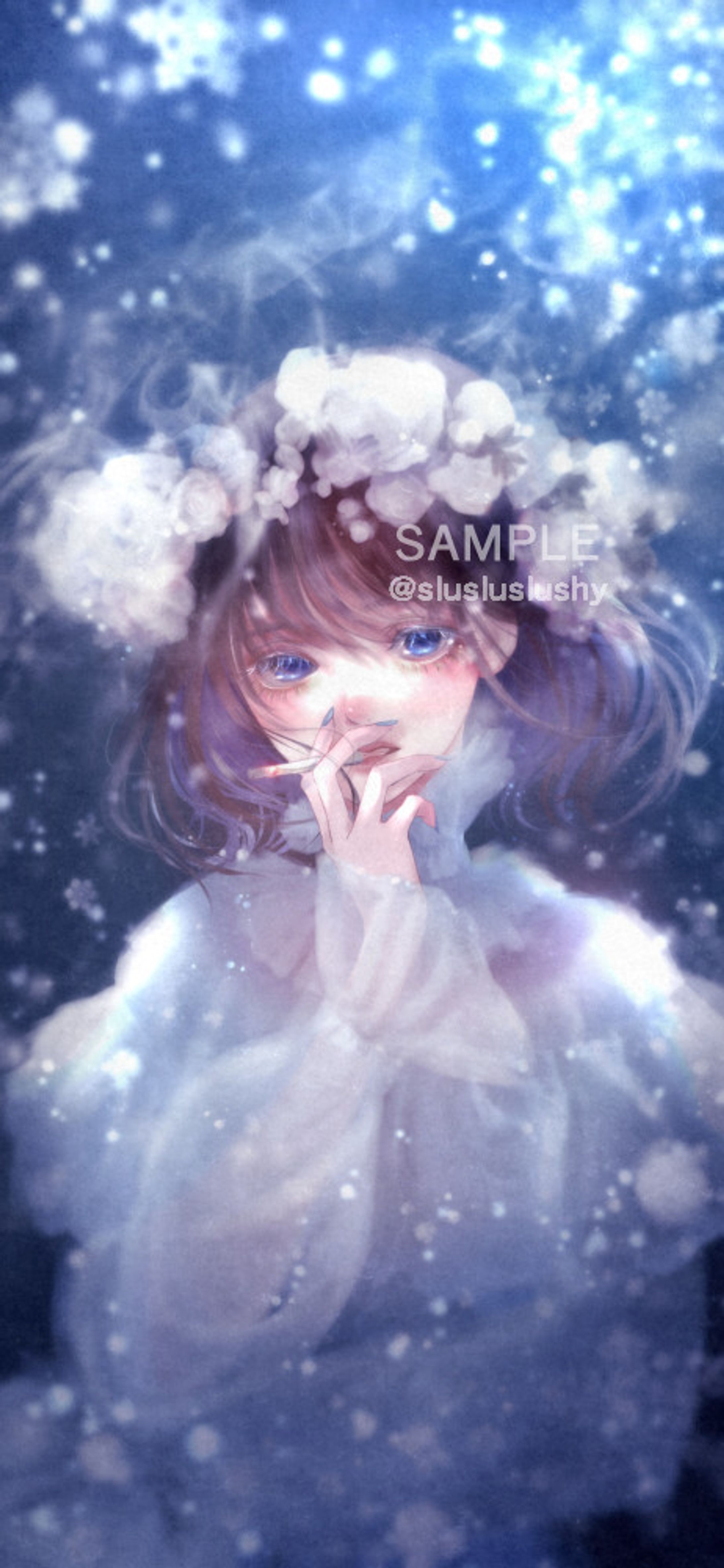 Spoon配信背景✦雪の花-1