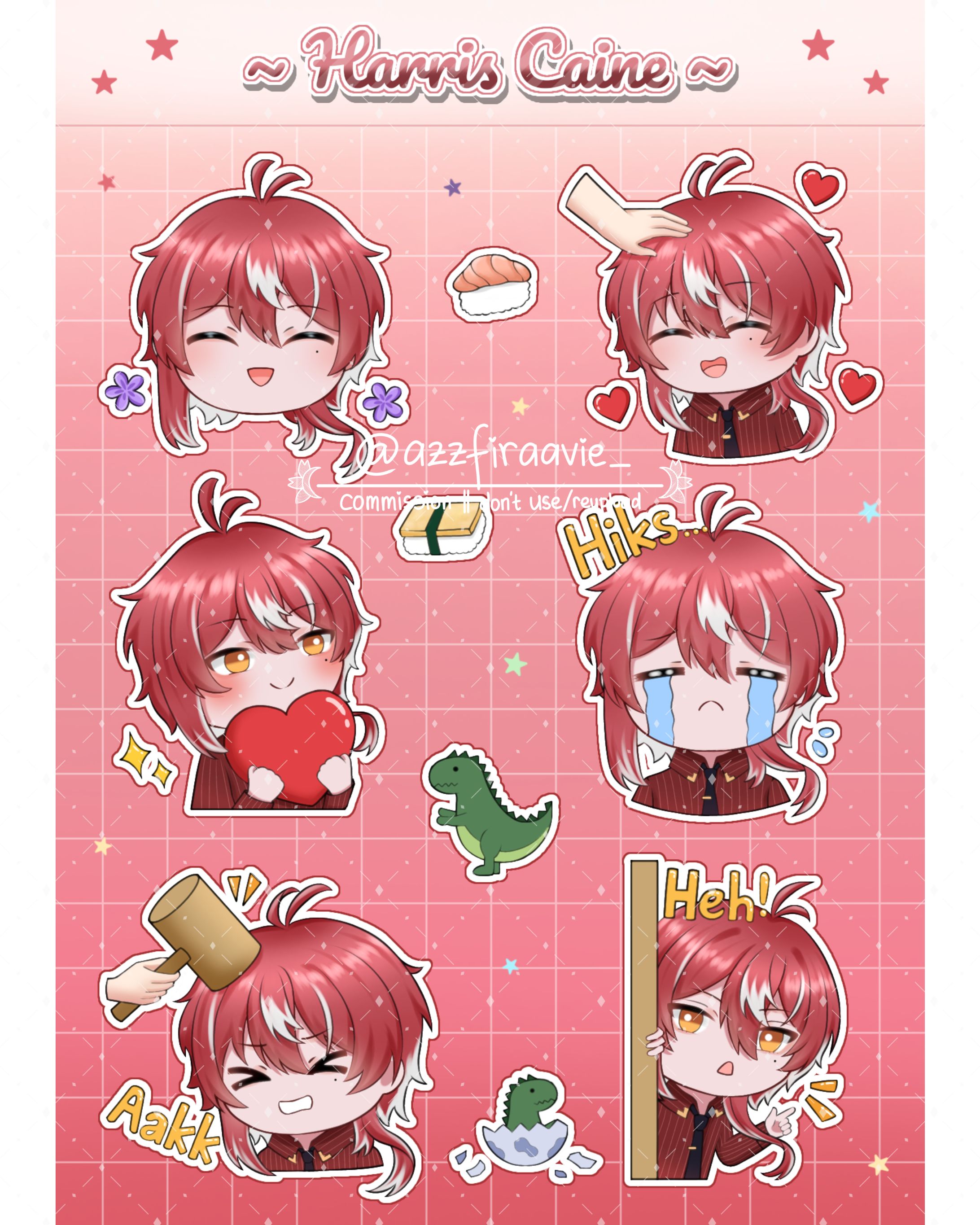 Fanmerch - Sticker Set (Harris Caine SOL.4CE Vtuber)-1