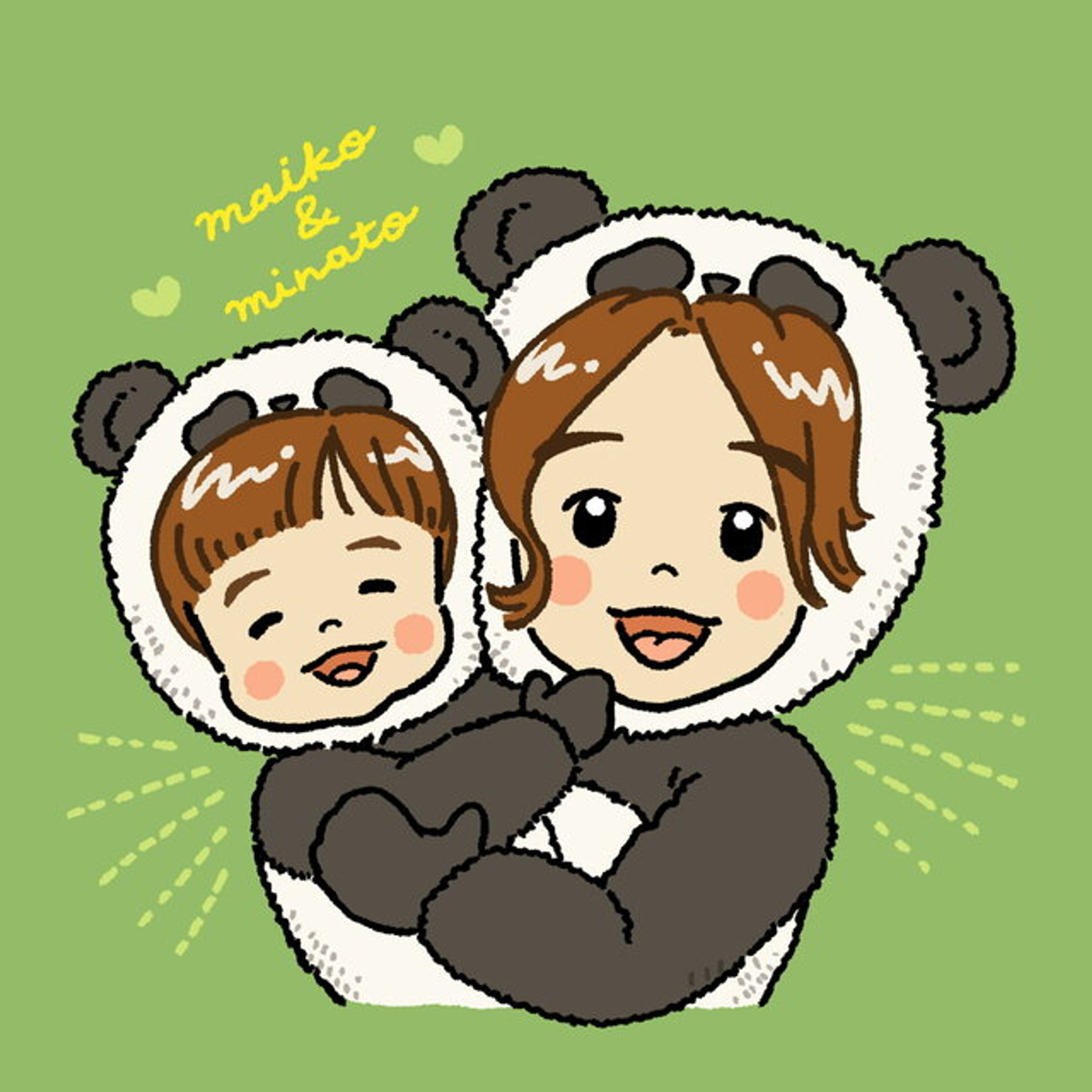 Panda's costume｜似顔絵イラスト-1