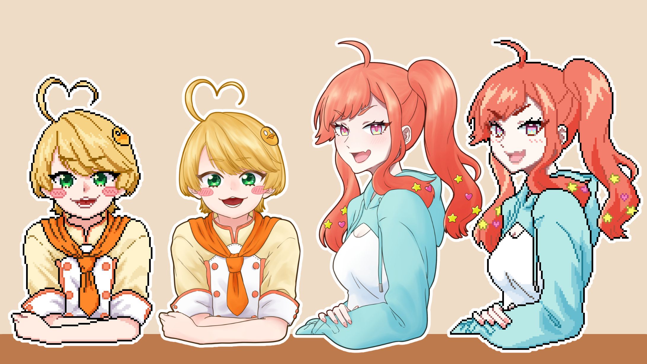 VTuberのイラストとそのドット絵化-1