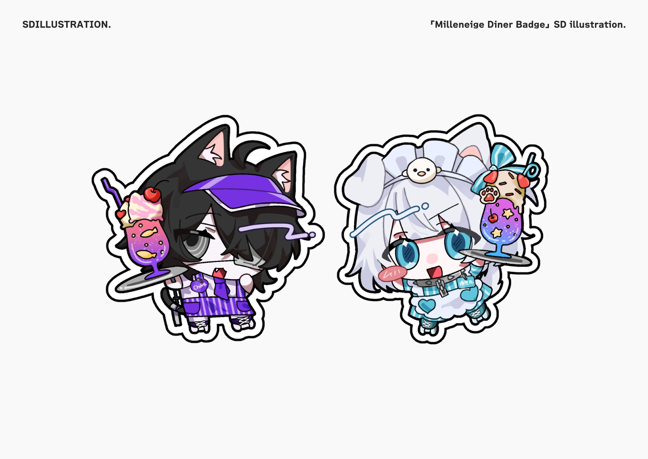 「Milleneige Diner Badge」SDイラスト-1