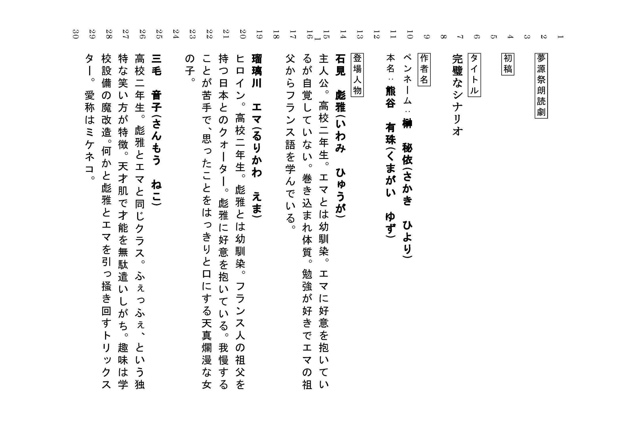 完璧なシナリオ-1
